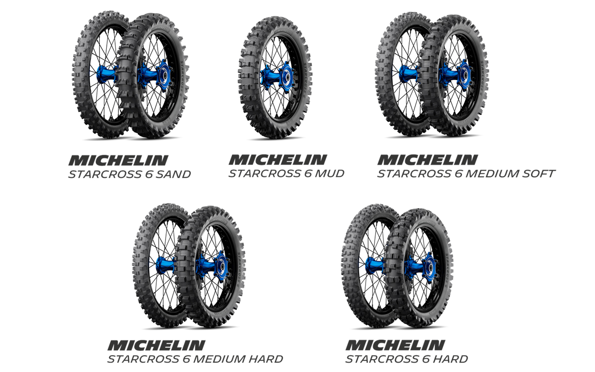 異なる路面状況やライダーの好みに合わせて5種類のパターンをラインアップ