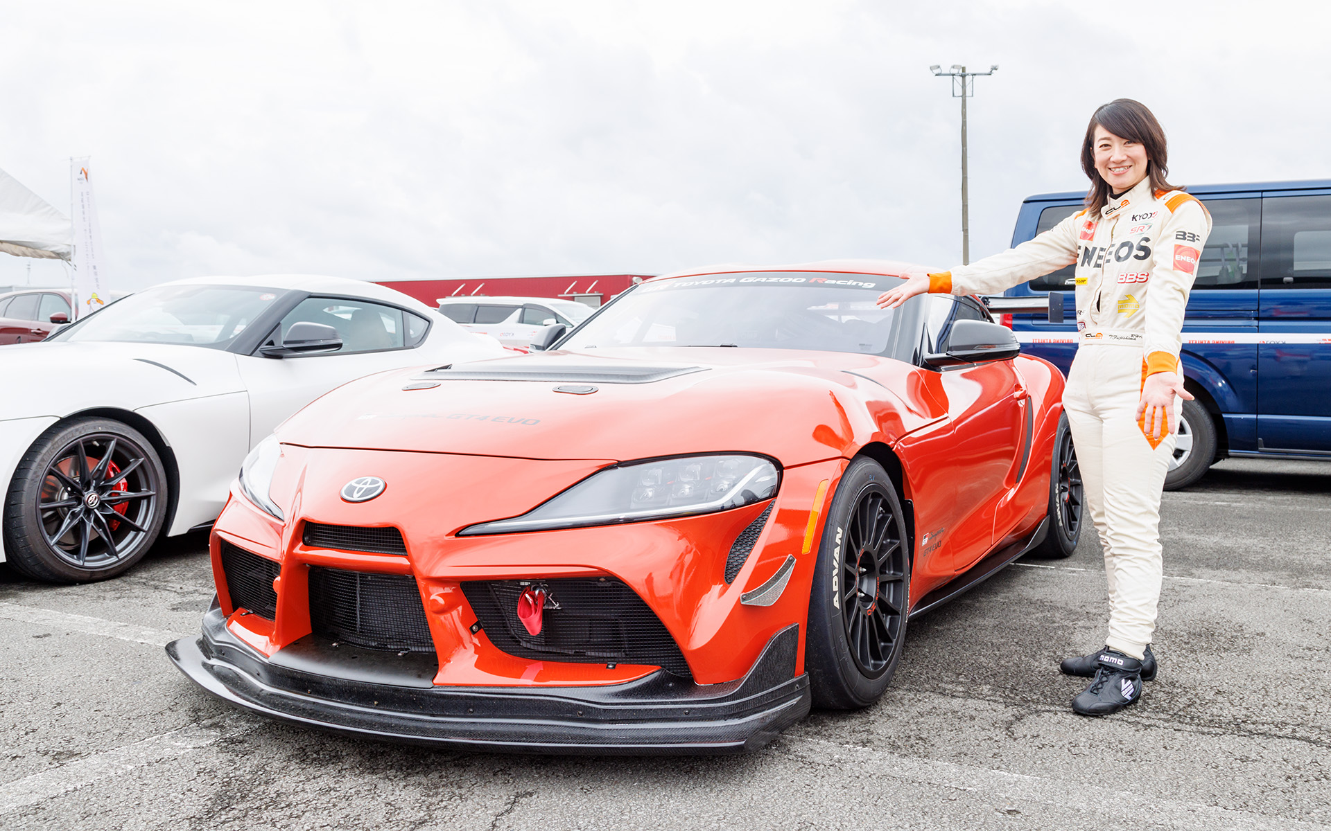 レース専用車「GR Supra GT4 EVO」が展示されていました