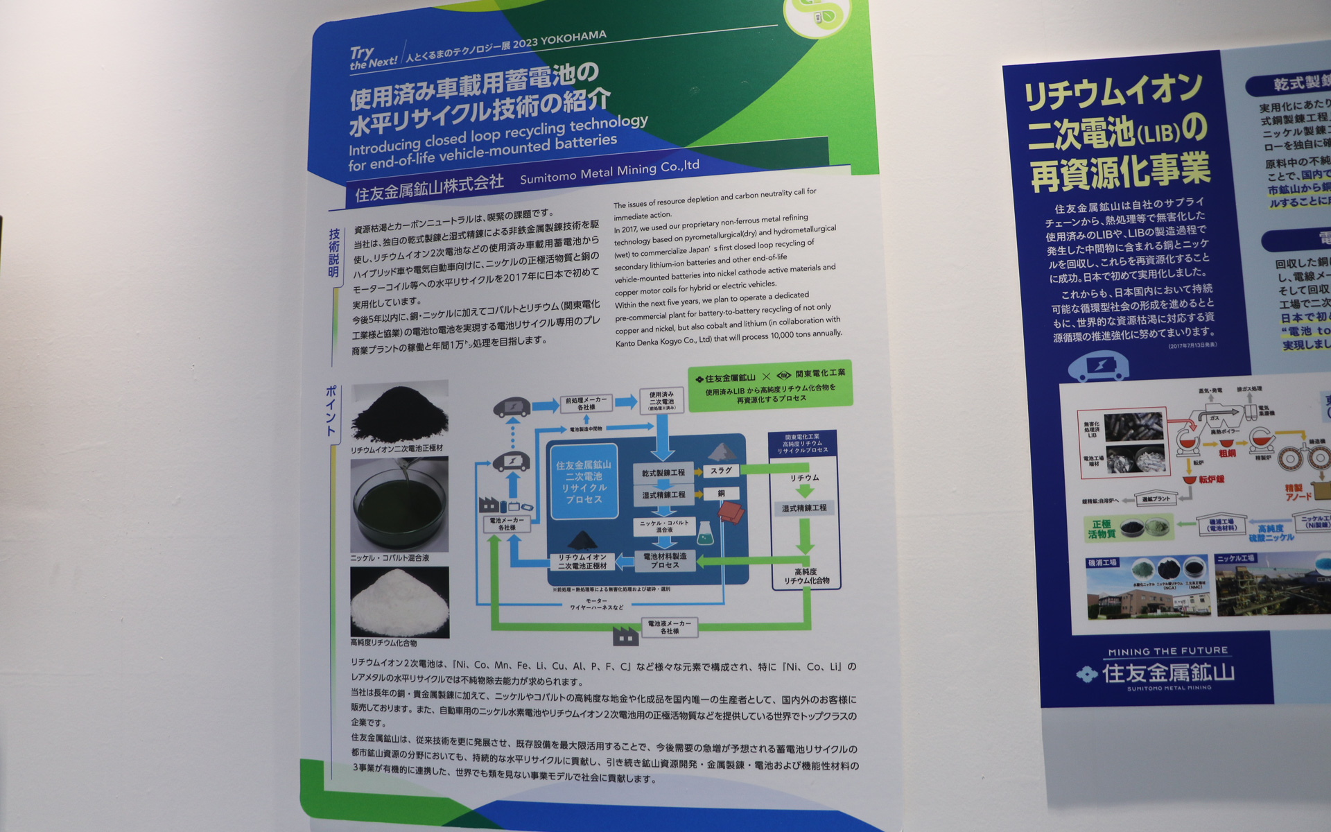住友金属鉱山の使用済み車載用蓄電池の水平リサイクル技術