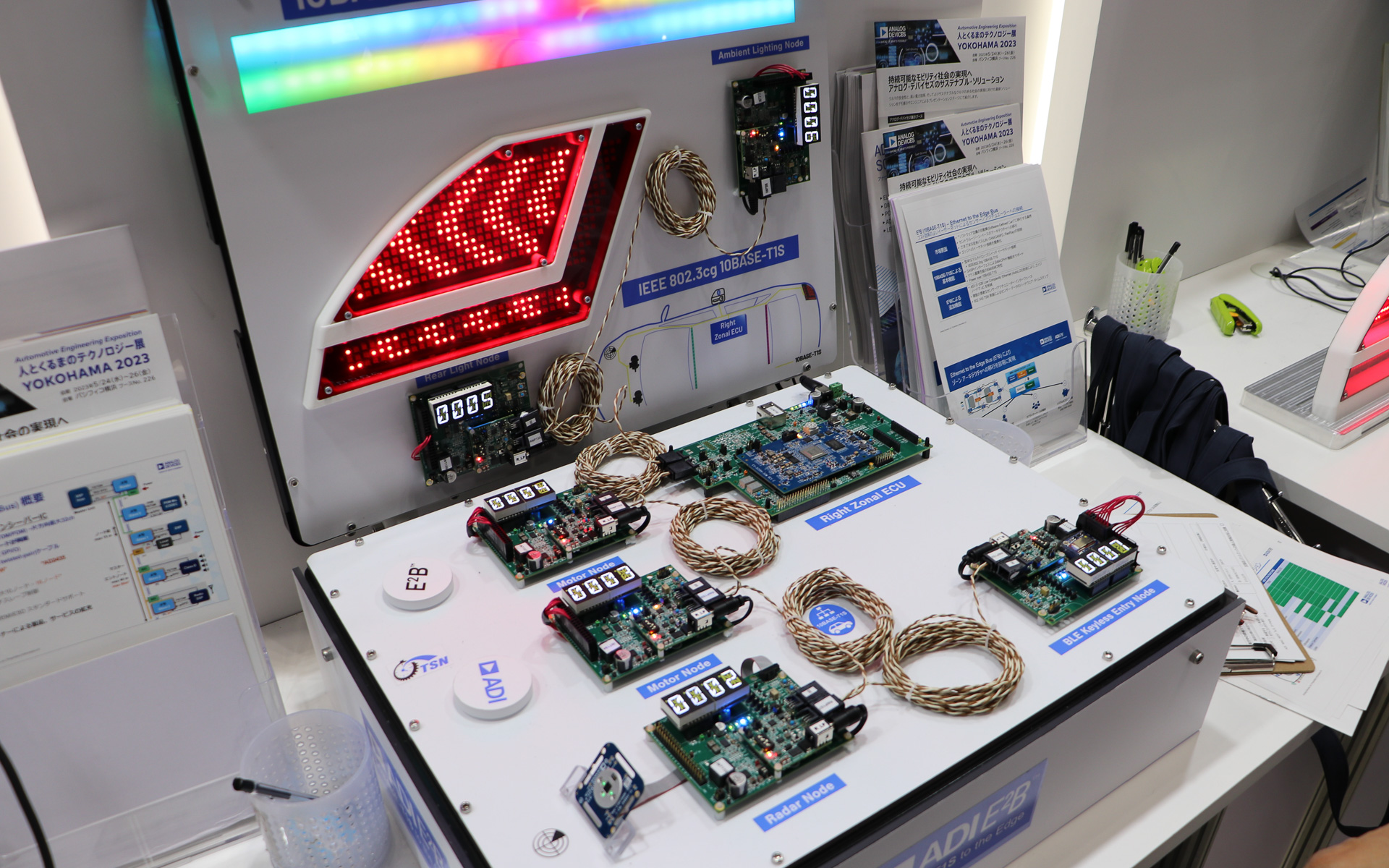 アナログ・デバイセズの車載用LEDドライバは、小さな基盤で大量のLEDをコントロールできるのが特徴