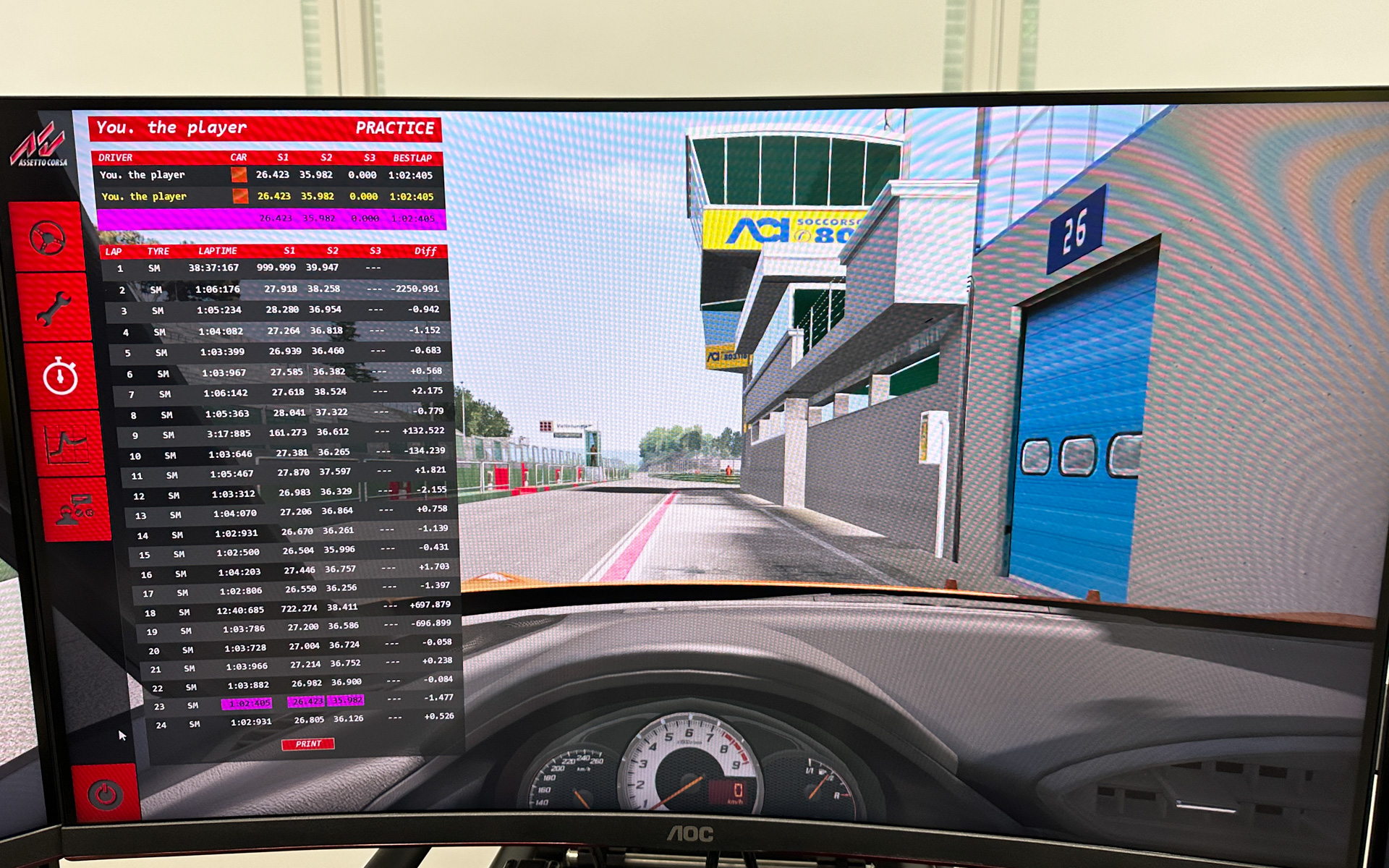 記者が走行したラップタイム