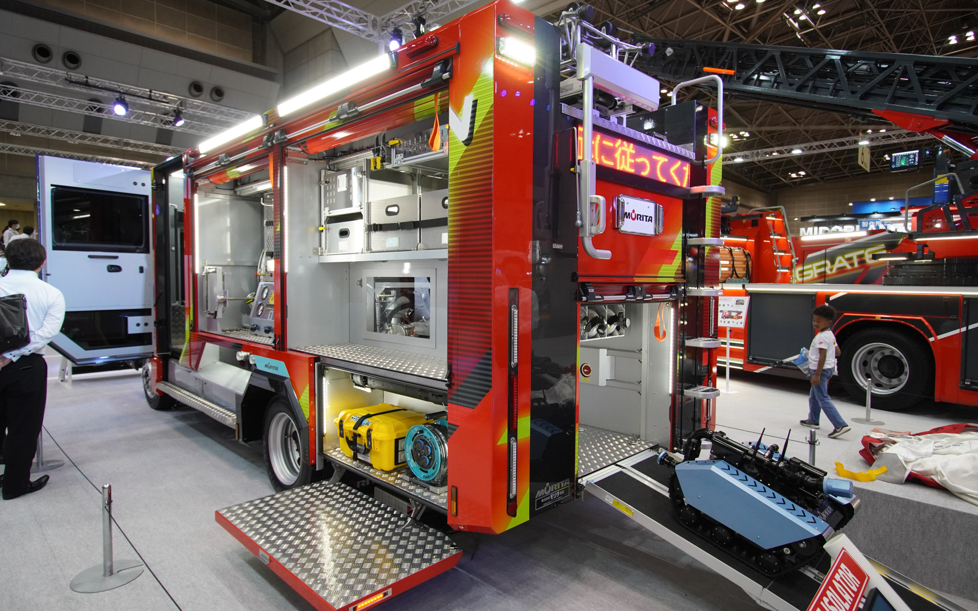 資機材の積載量も多く、電動ポンプも搭載