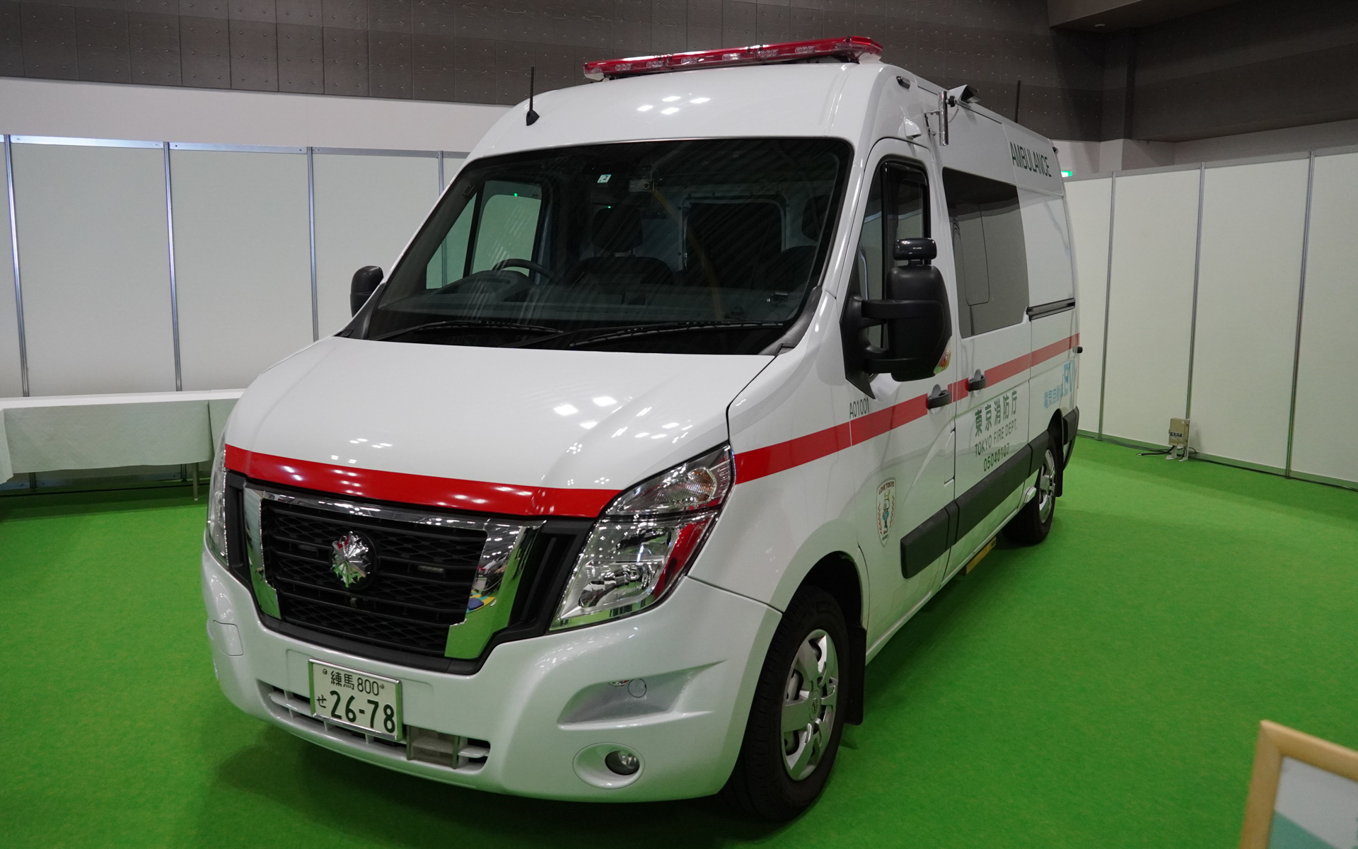 東京消防庁が現在使用中のEVの救急車、日産NV400がベース