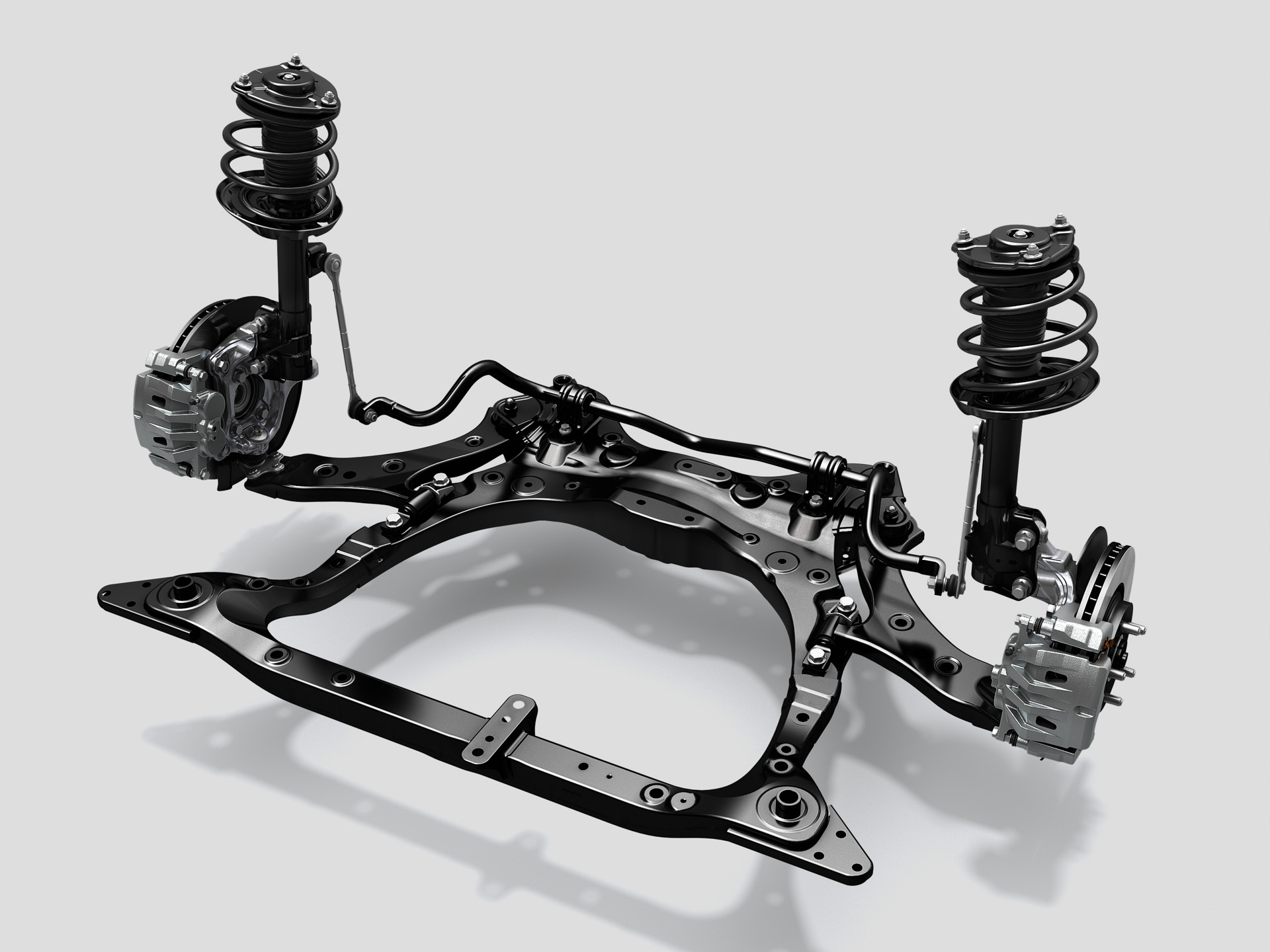 マクファーソンストラット式フロントサスペンション