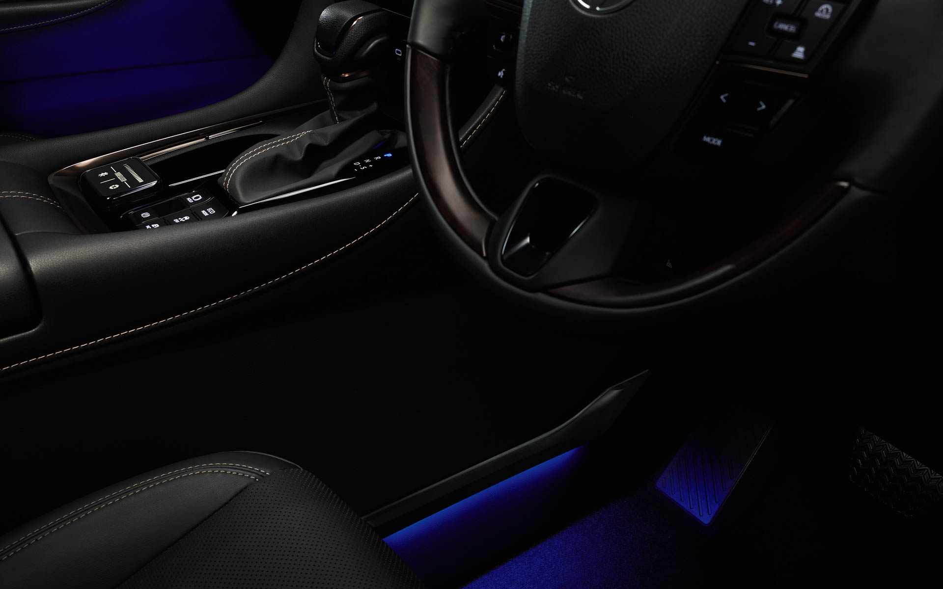 マルチカラーインテリアイルミネーション（7万1500円）の点灯イメージ。カラーは青