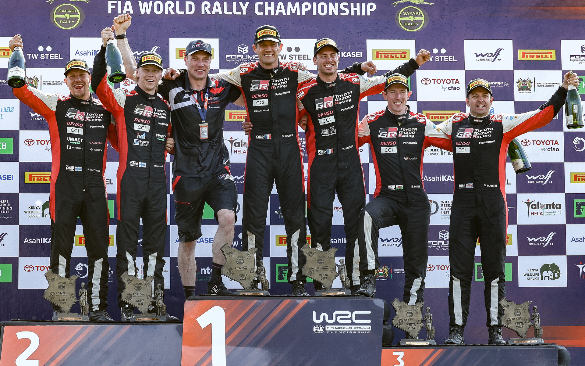 2023年FIA世界ラリー選手権 第7戦「サファリ・ラリー・ケニア」の表彰台