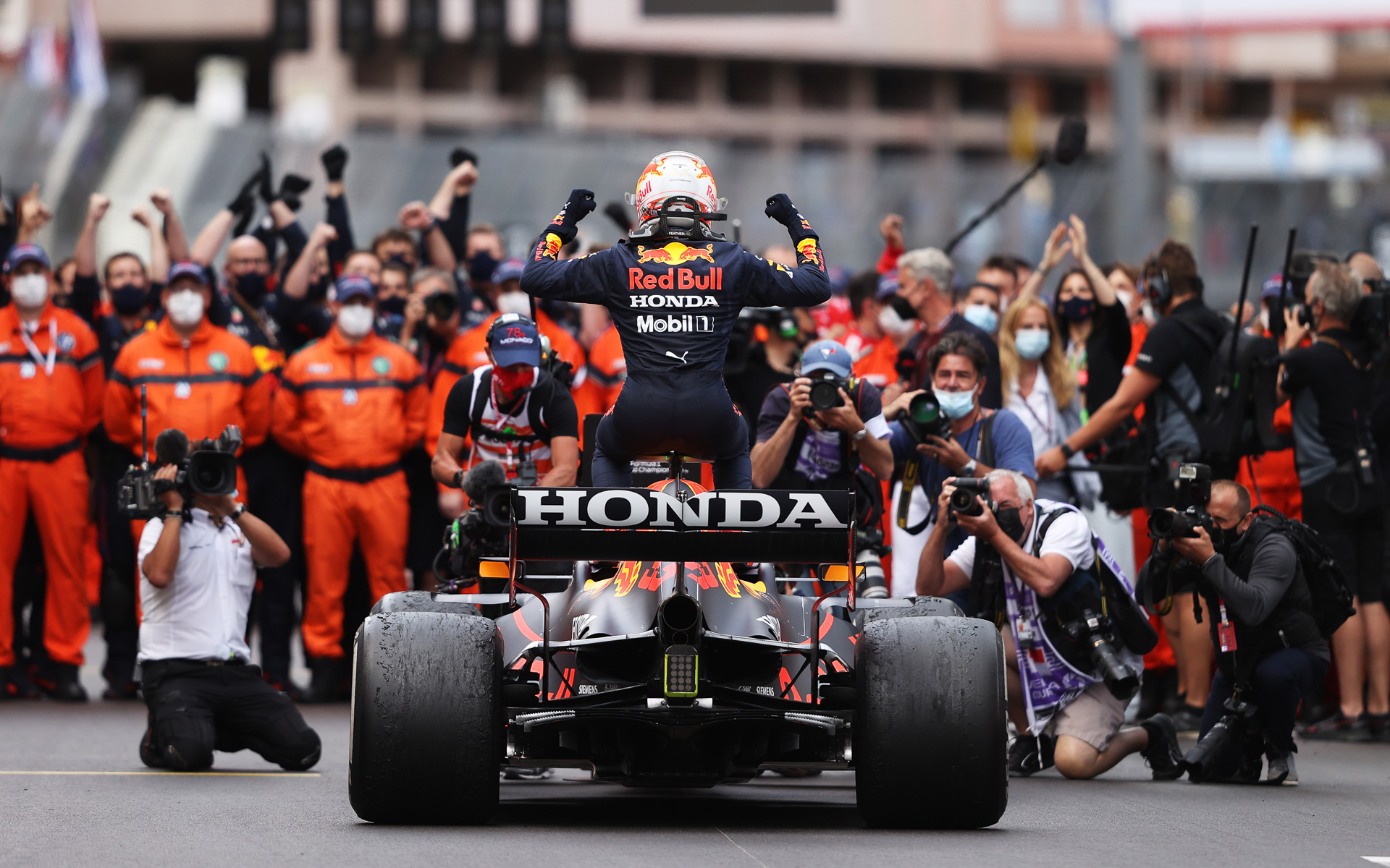 2021年シーズンのモナコGPで優勝したマックス・フェルスタッペン選手。写真提供「Red Bull Content Pool」