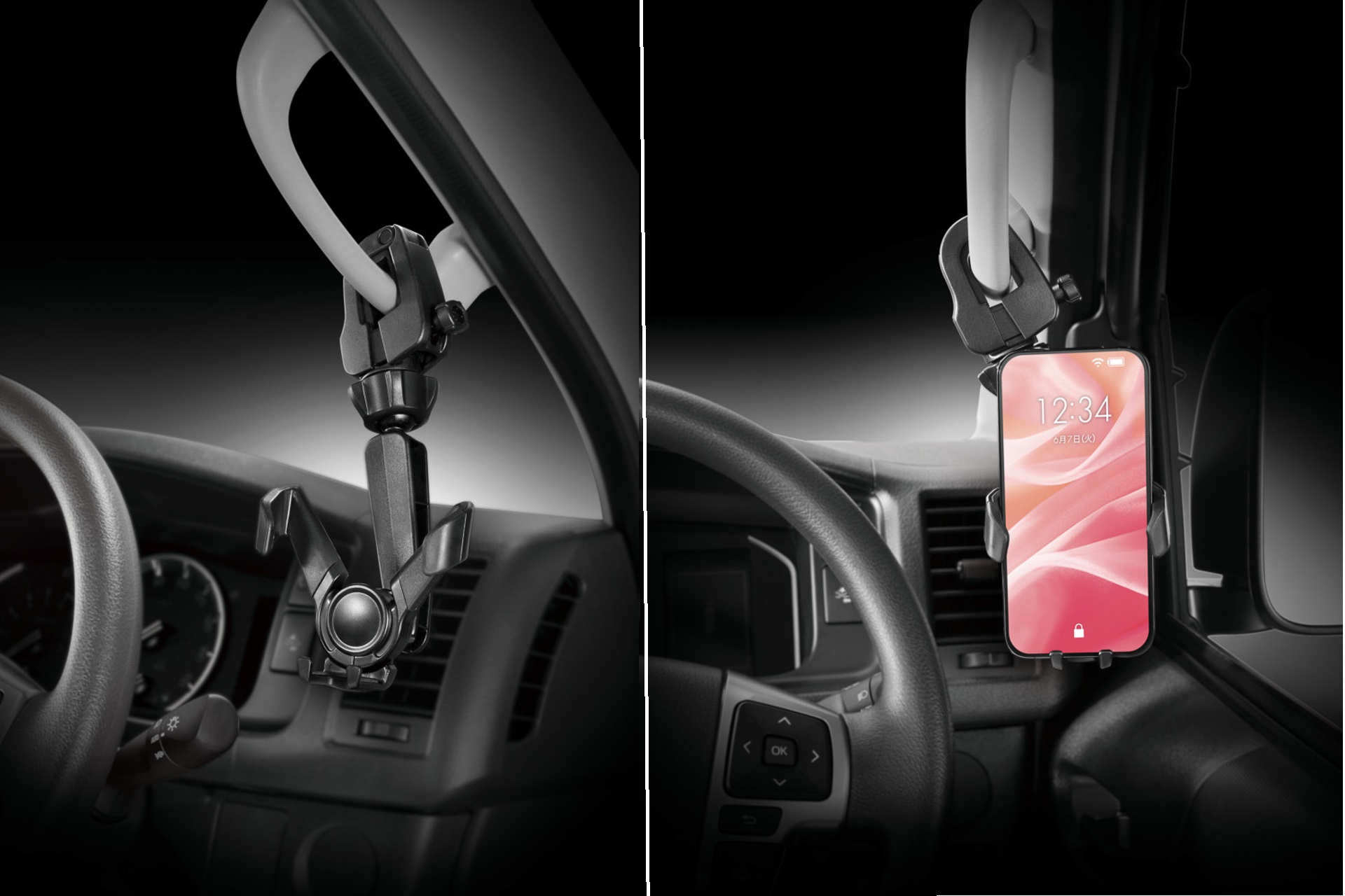 スマホルダー グリップ取り付け ウィングキャッチ（SA38）装着イメージ