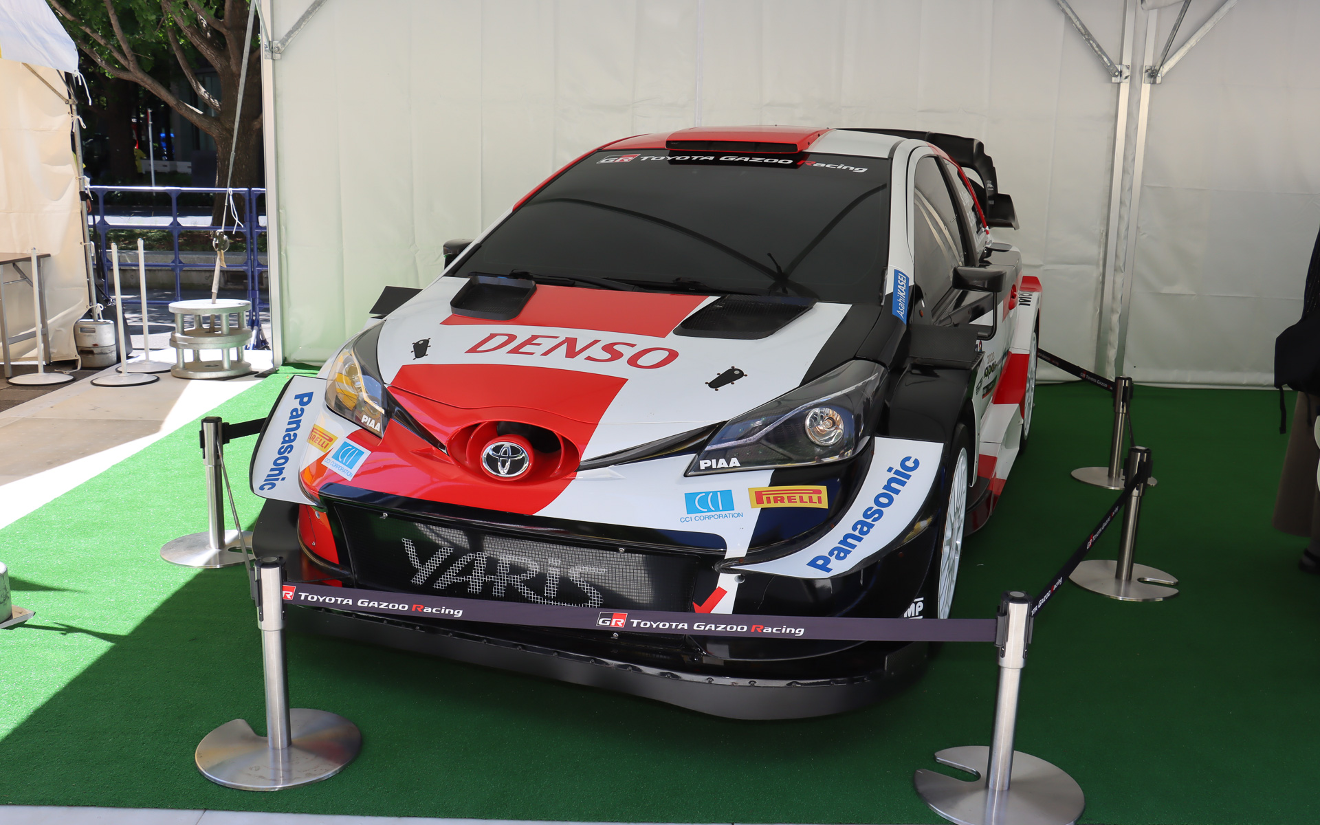 11月に愛知県・岐阜県で開催される「フォーラムエイト・ラリージャパン 2023」のPRコーナーも開設され、「ヤリス」をベースとしたラリーマシン2台も展示された