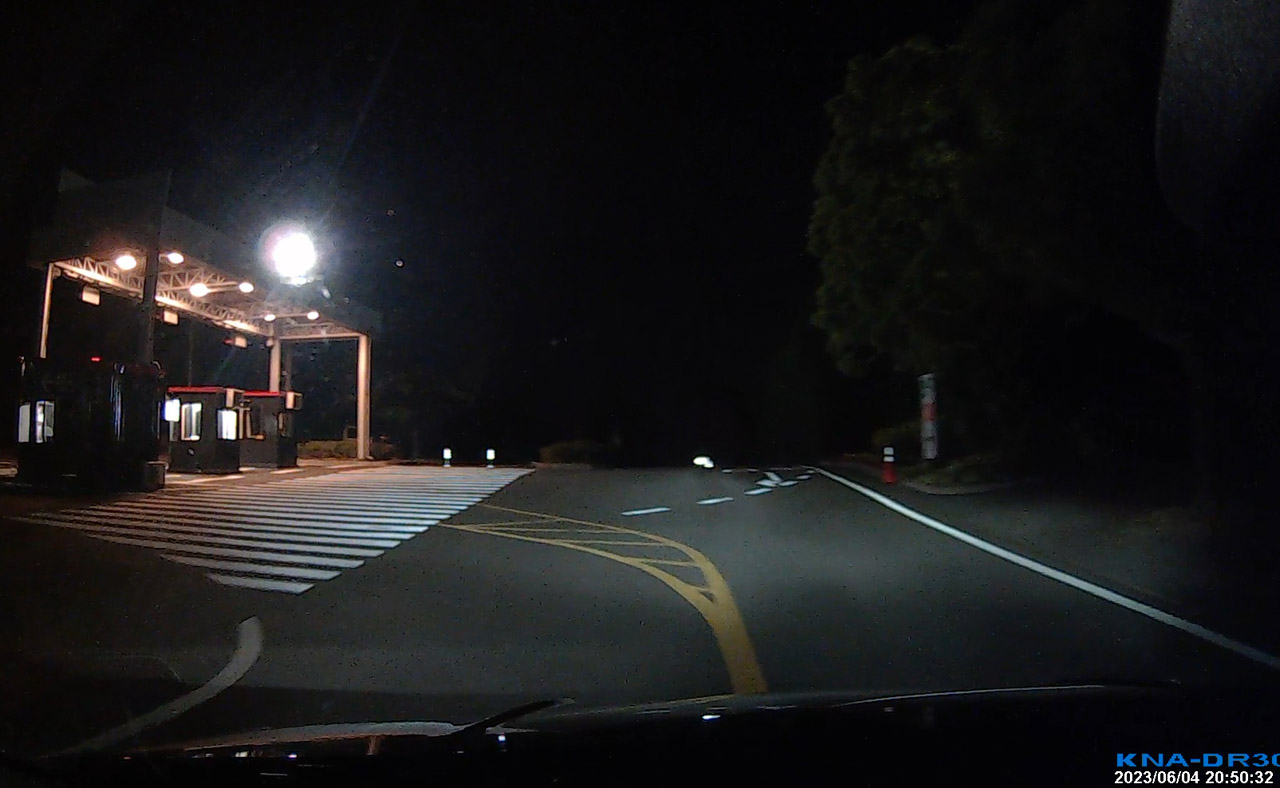 ドライブレコーダーの映像。サーキットを出たのは20時50分頃。