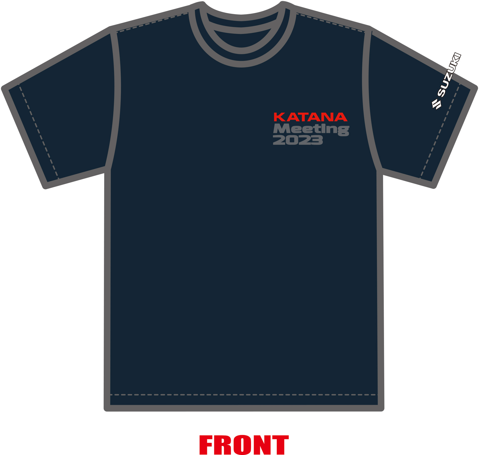 「Tシャツ」価格：3500円、サイズ：M・L・XL Tシャツイメージ、素材：綿100%、カラー：ネイビー