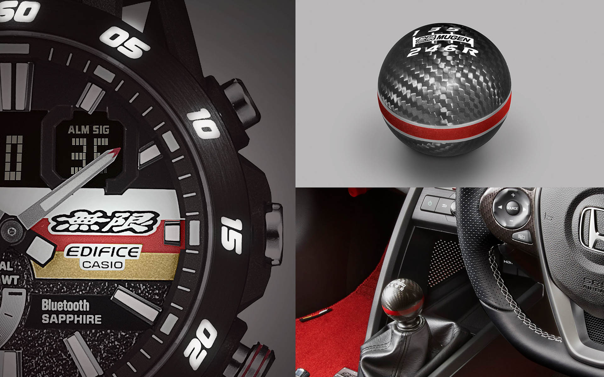 ベゼルの数字は無限製シフトノブと同じフォントを使用