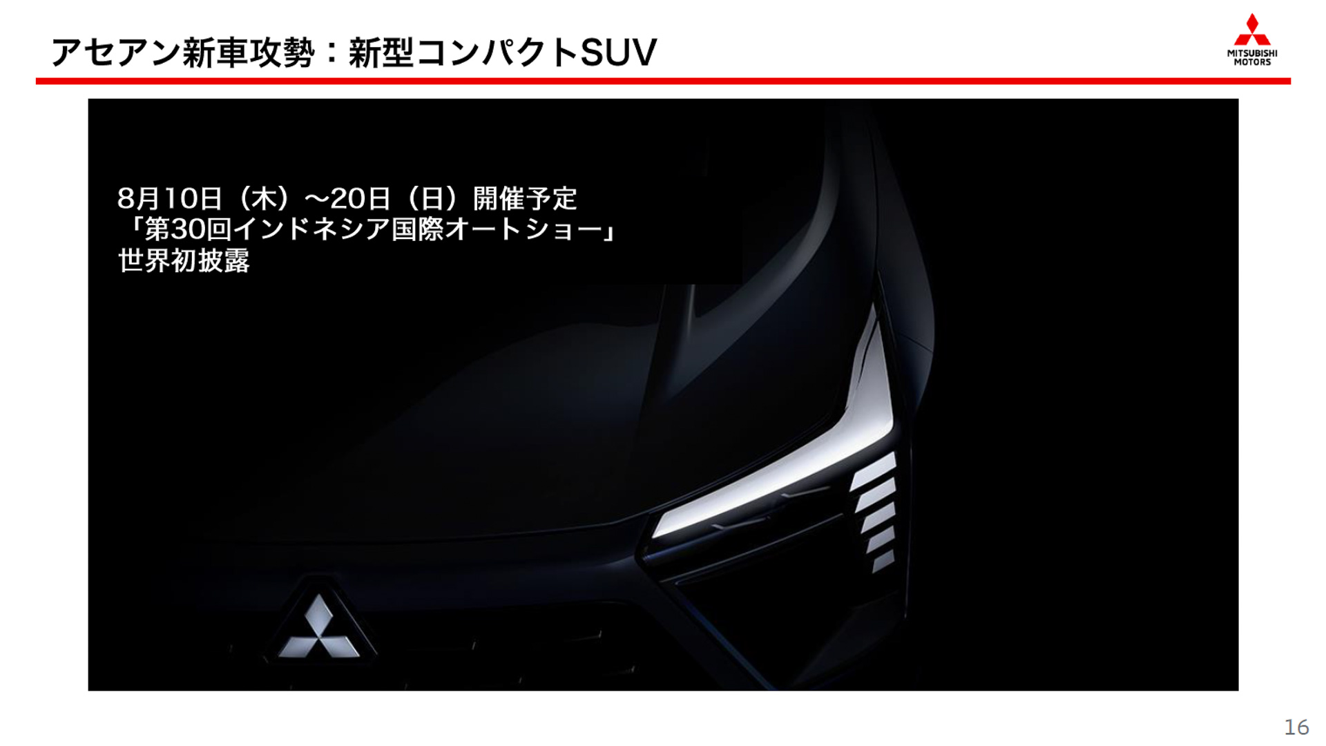 新型コンパクトSUVは8月10日に「第30回インドネシア国際オートショー」で世界初披露