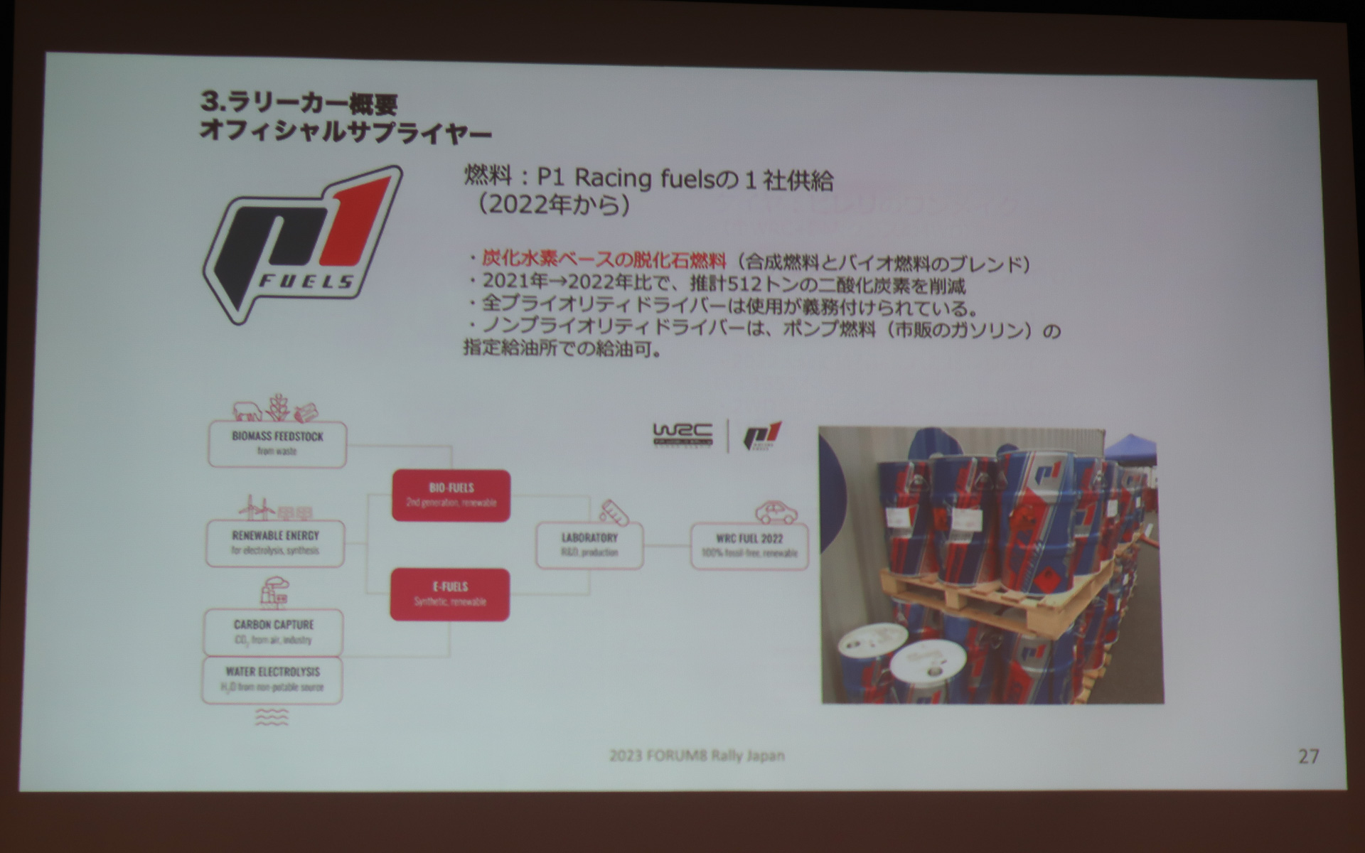 ハイブリッドシステムに加え、非化石燃料の使用でサスティナビリティを追求