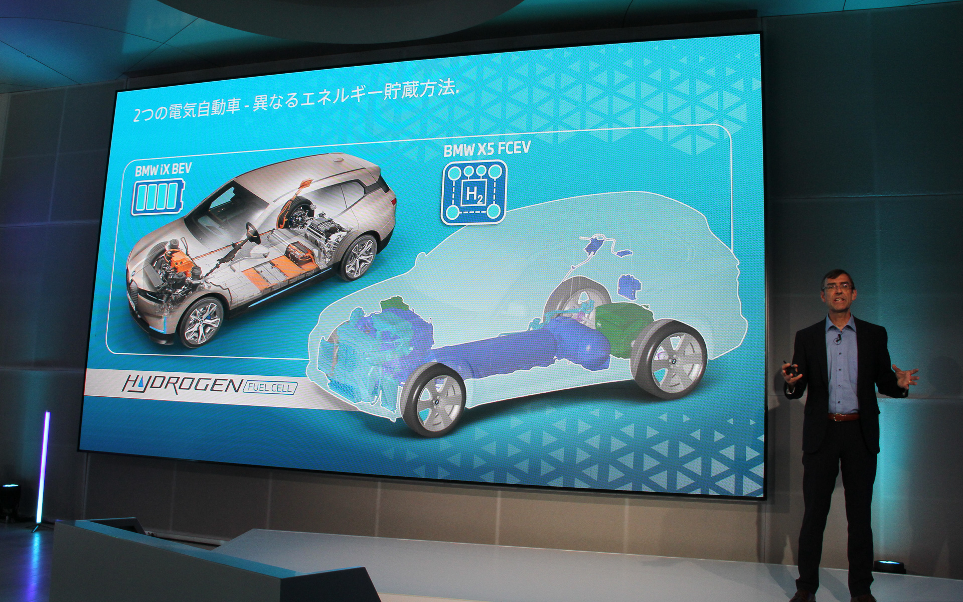 2つの電気自動車、異なるエネルギー貯蔵方法