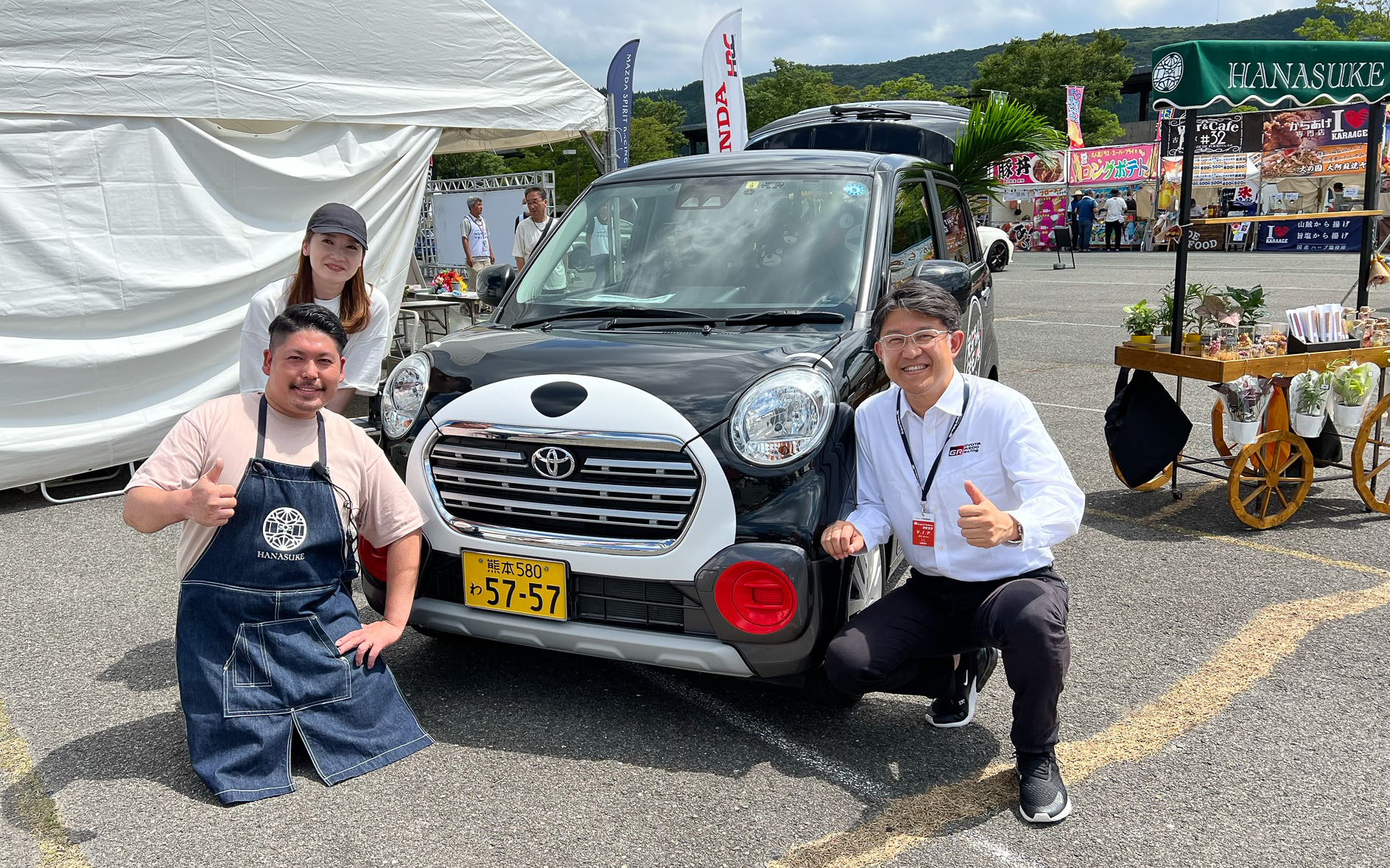 熊本 花屋 はな輔の方たちとコミュニケーションしていたトヨタ自動車株式会社 代表取締役 佐藤恒治氏