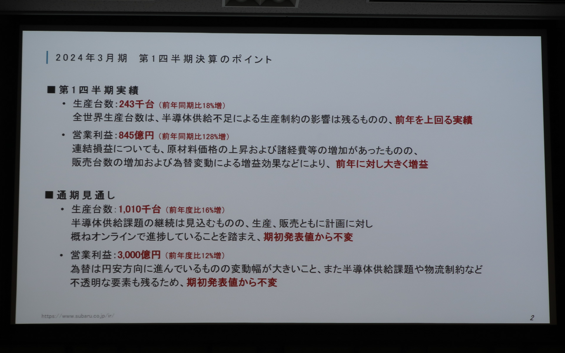 2024年3月期 第1四半期決算のポイント