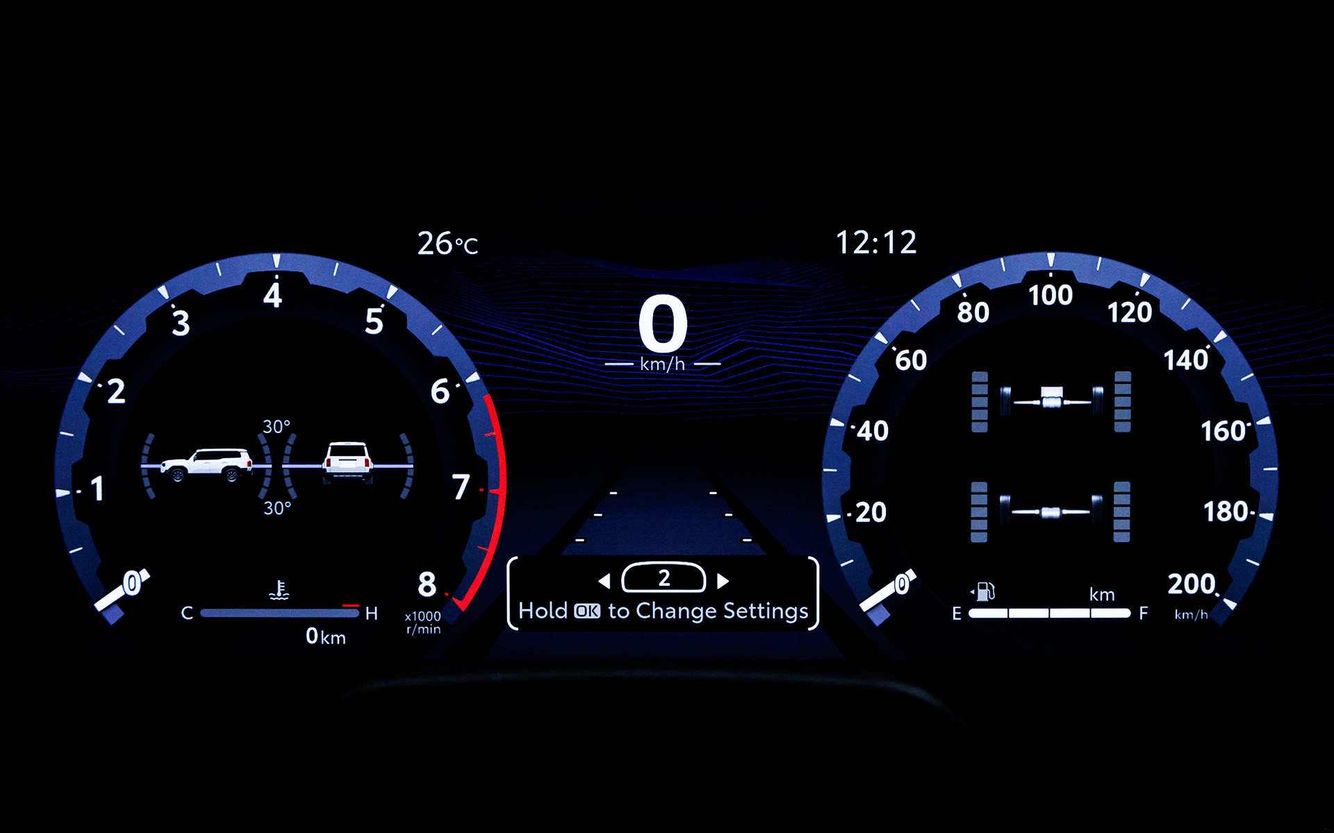 メーターは3タイプの保存ができ、それぞれに要素を設定できる。クラウンと同じシステムのようだ