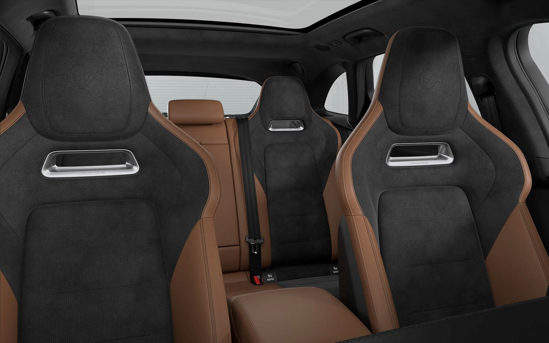 インテリアはエボニースエードクロス＆シエナタンウィンザーレザーパフォーマンスシート