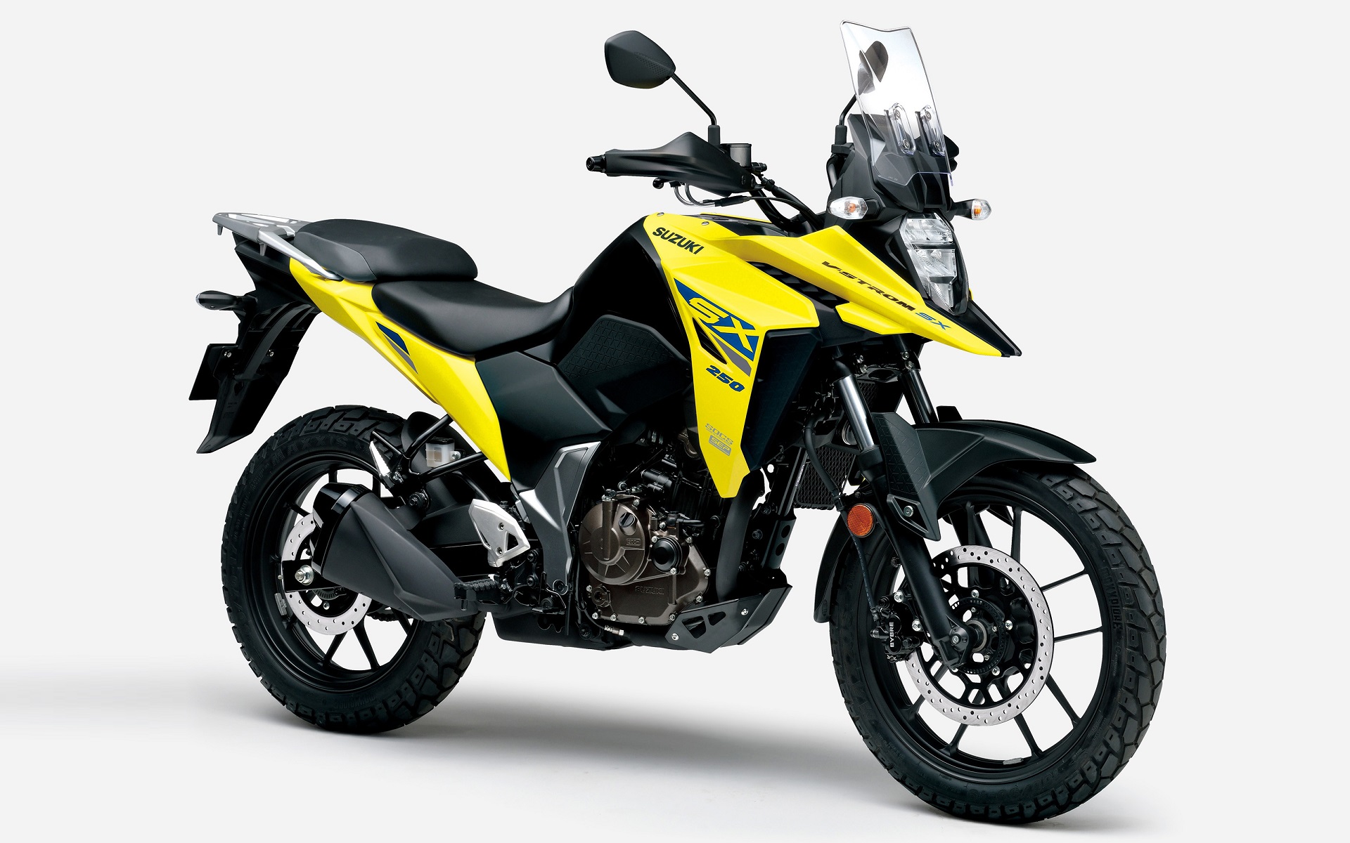 スポーツアドベンチャーツアラーの新型「V-STROM 250SX」。写真のボディカラーはチャンピオンイエローNo.2