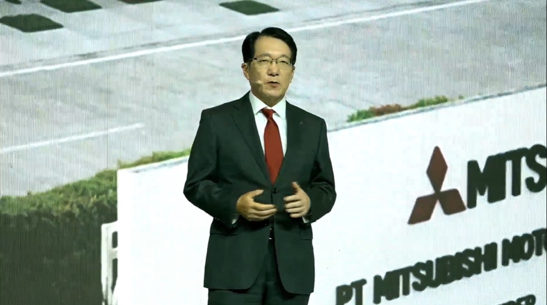 エクスフォースの発表会に参加した三菱自動車工業株式会社 代表執行役社長兼最高経営責任者の加藤隆雄氏