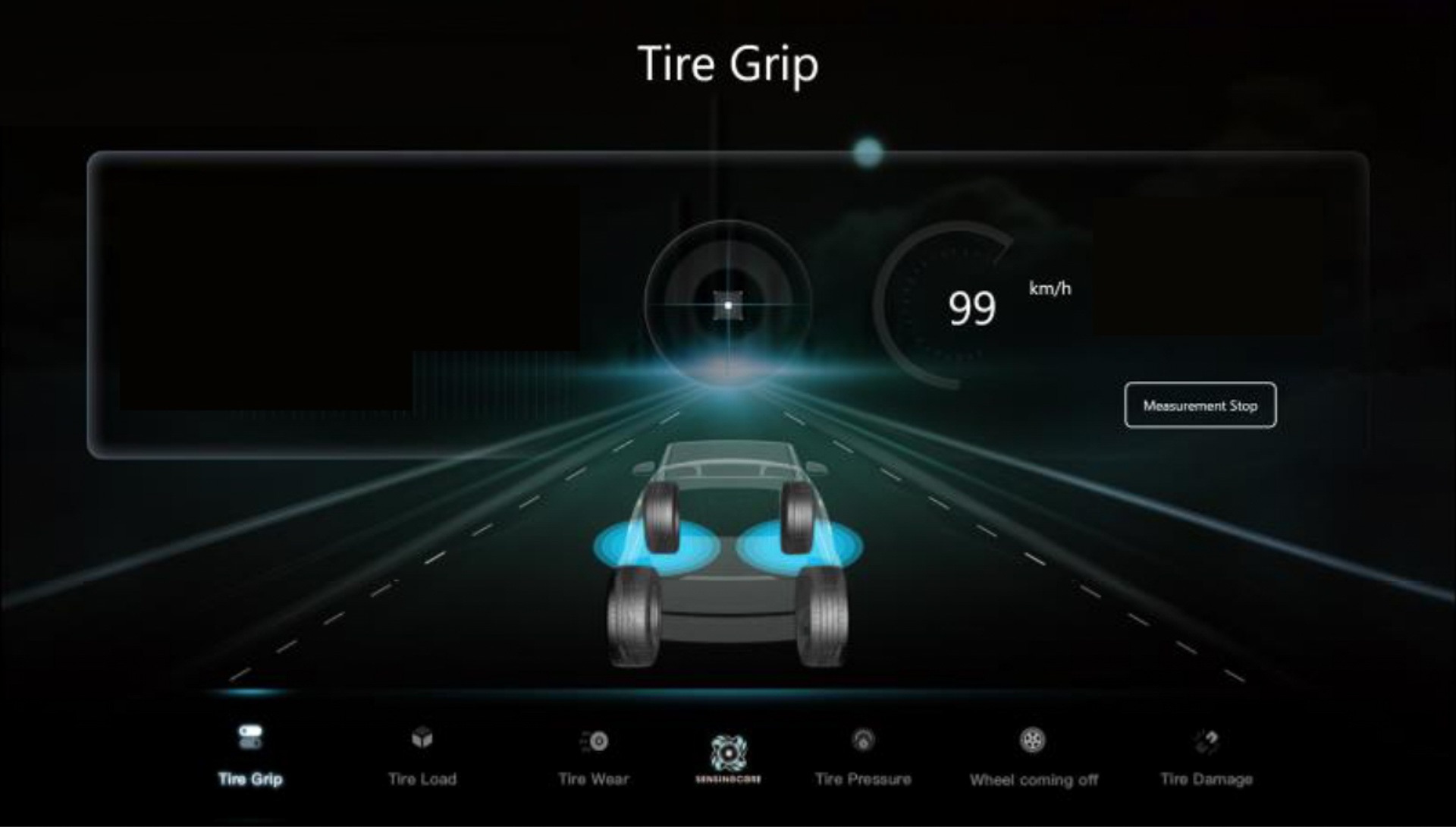 タイヤのグリップ状態を見える化したサンプル画像