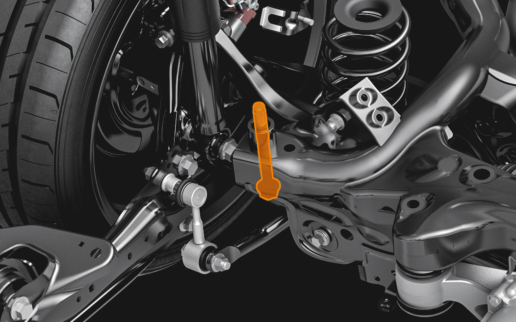 締結剛性向上ボルト採用部位（リアサスペンションメンバー×ボディ）