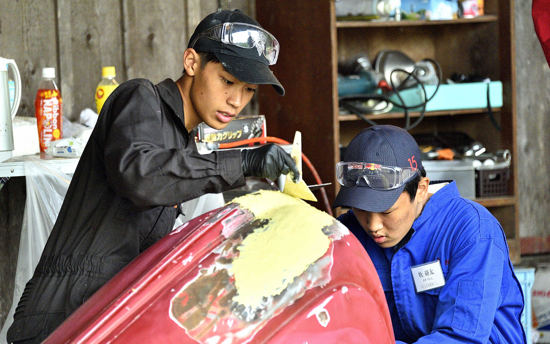 もっとも負担が大きかったといえるボンネット担当の牧くんと石田くん