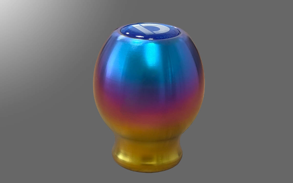 チタンシフトノブ レインボー AT/CVT車用。ネジ径×ピッチはM8×P1.25