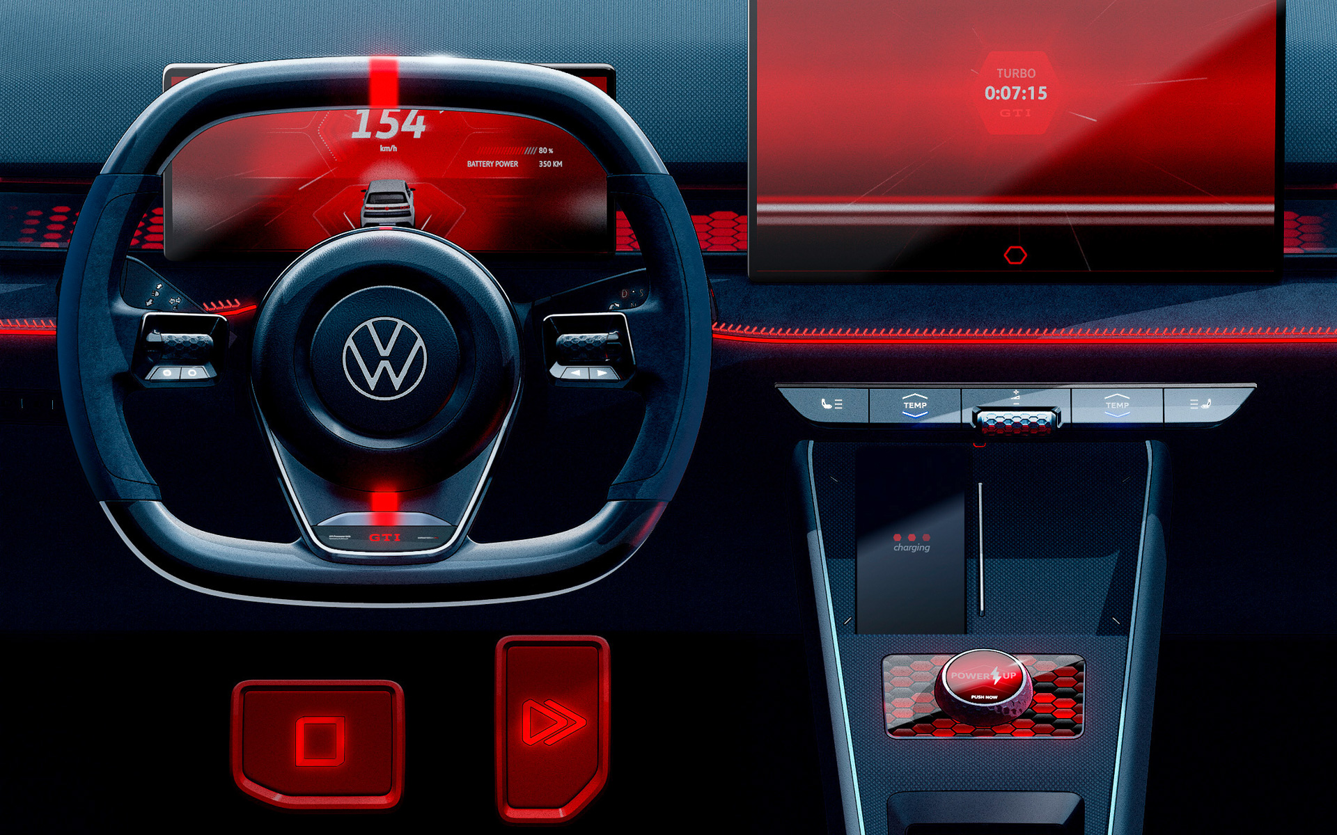 スポーツバッテリEV「ID.GTI（コンセプトモデル）」のインテリアイメージデッサン