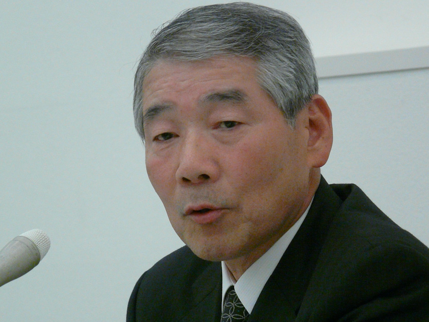 九州工場竣工会見で湘南工場について語る、日産車体株式会社の高木茂社長