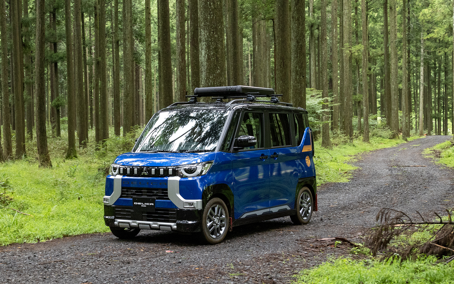 キャンプ場側の林道を利用して、デリカミニやデリカ、アウトランダー、エクリプス クロスでの試乗体験も用意された