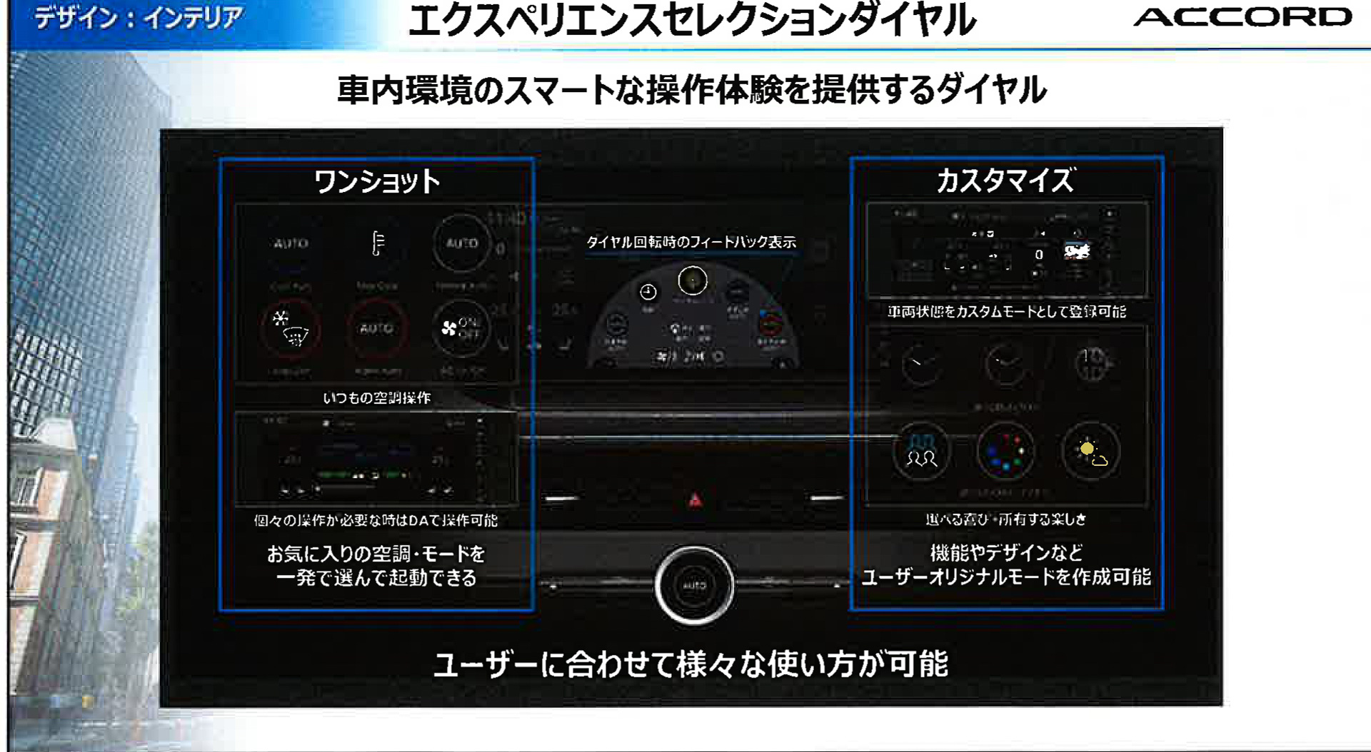 エクスペリエンスセレクションダイヤルを国内初採用
