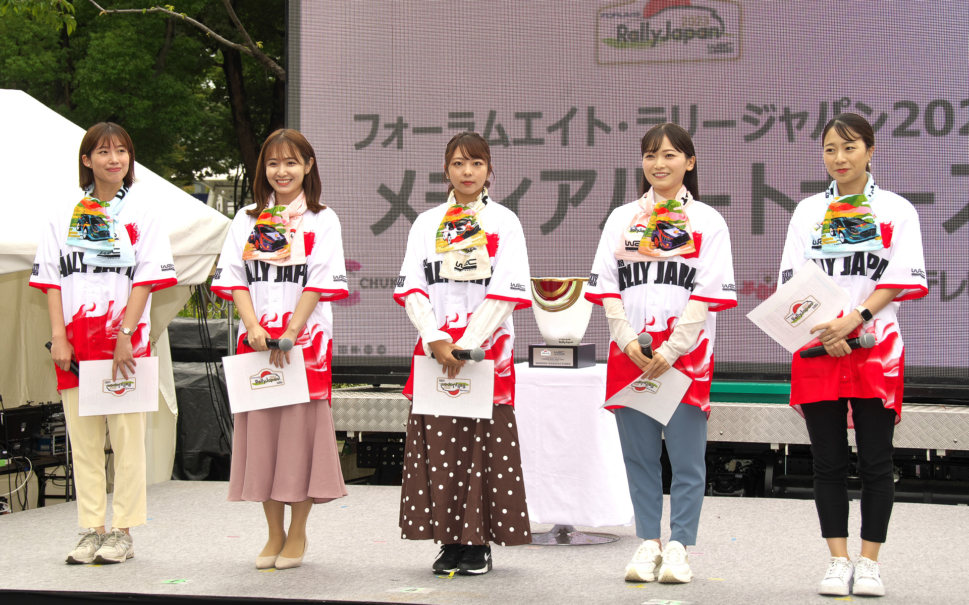 東海地区5局の女子アナウンサー。ラリージャパンはビッグイベントに成長しようとしている