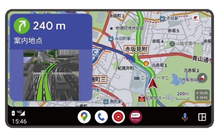 Android Autoの画面イメージ