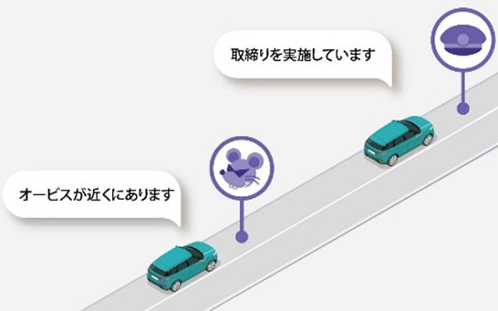 オービス/取り締まり情報の通知音声イメージ