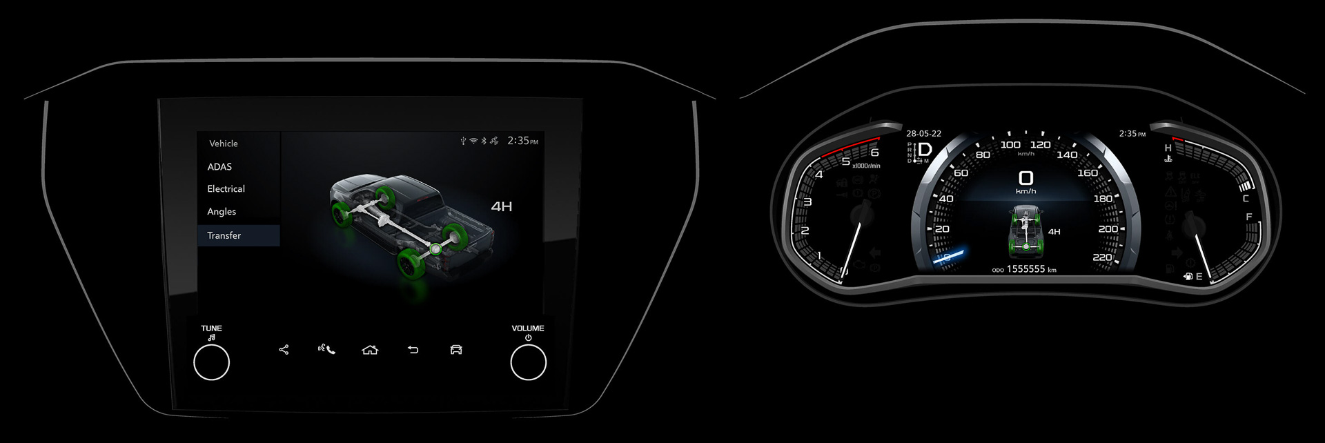 インフォテイメントディスプレイ＆メーターパネル