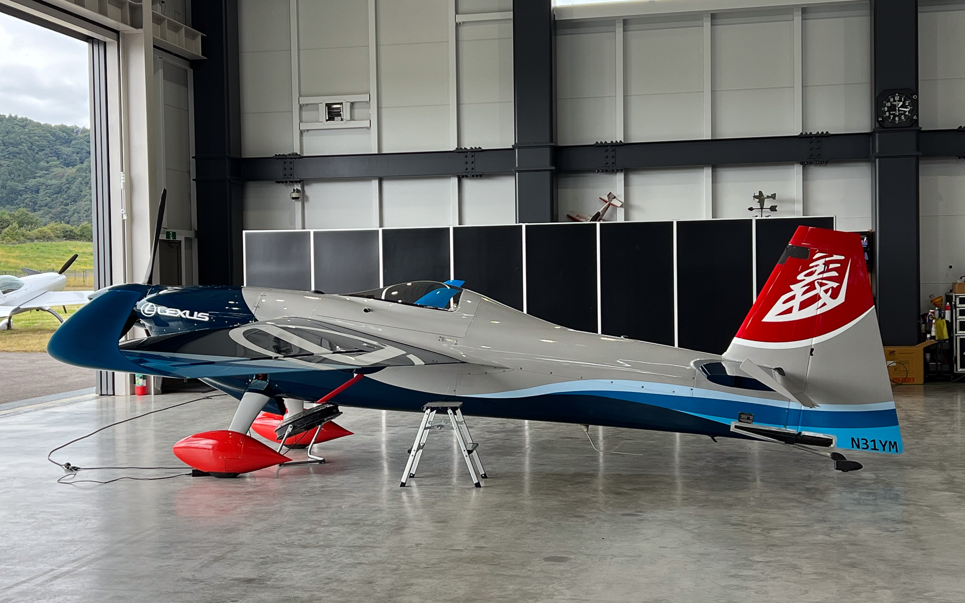 室屋選手の愛機、ウィングレットが付くなどアップデートされている