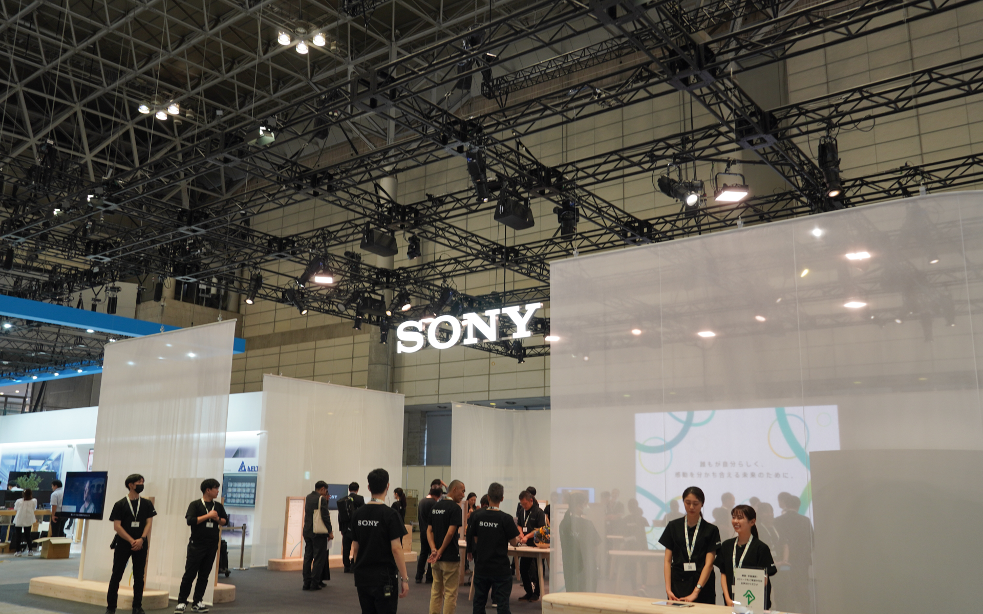 ソニーは前回、ソニー・ホンダモビリティのEV「AFEELA」を展示したが、今回は展示なし