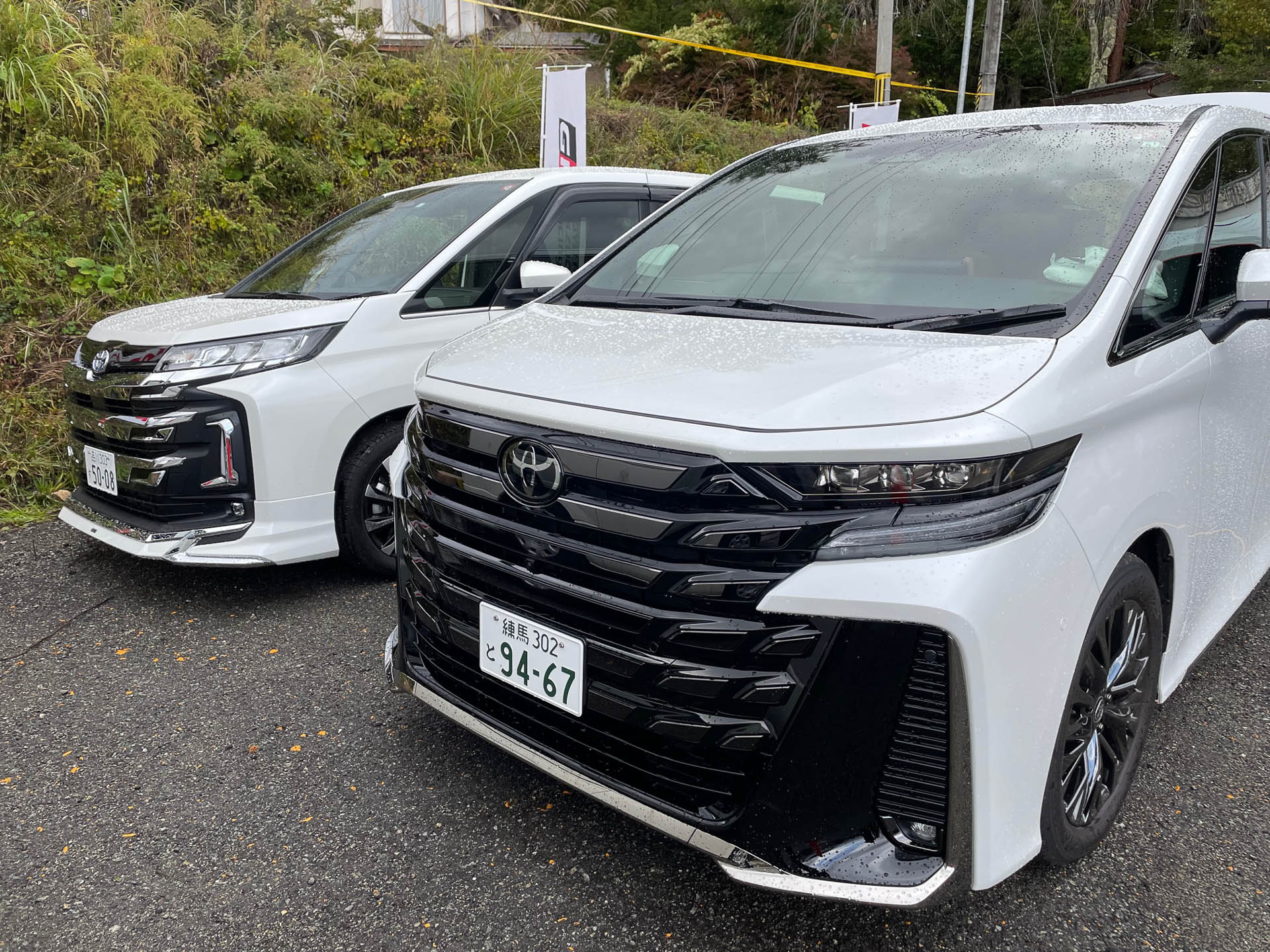 威風堂々としたヴェルファイアと弟分のノア。やはり迫力があります