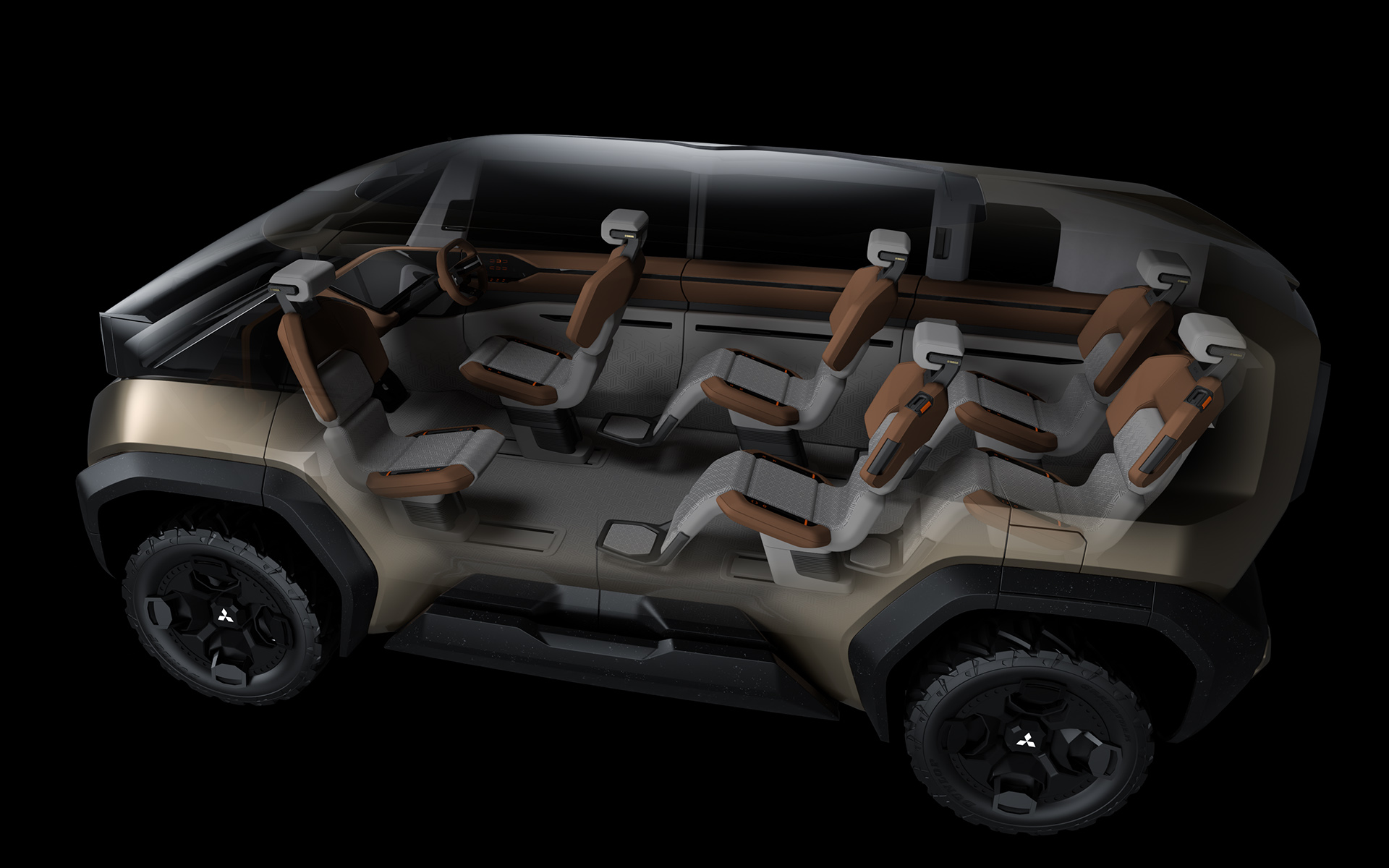 上下動や回転するパノラミックシートを採用