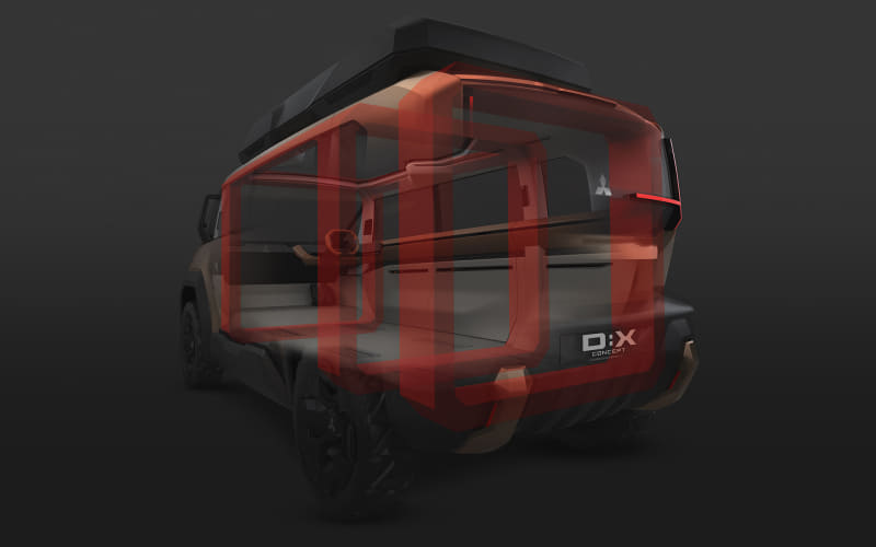 三菱自動車、「D：X コンセプト」世界初公開 “未来のデリカ”を想起