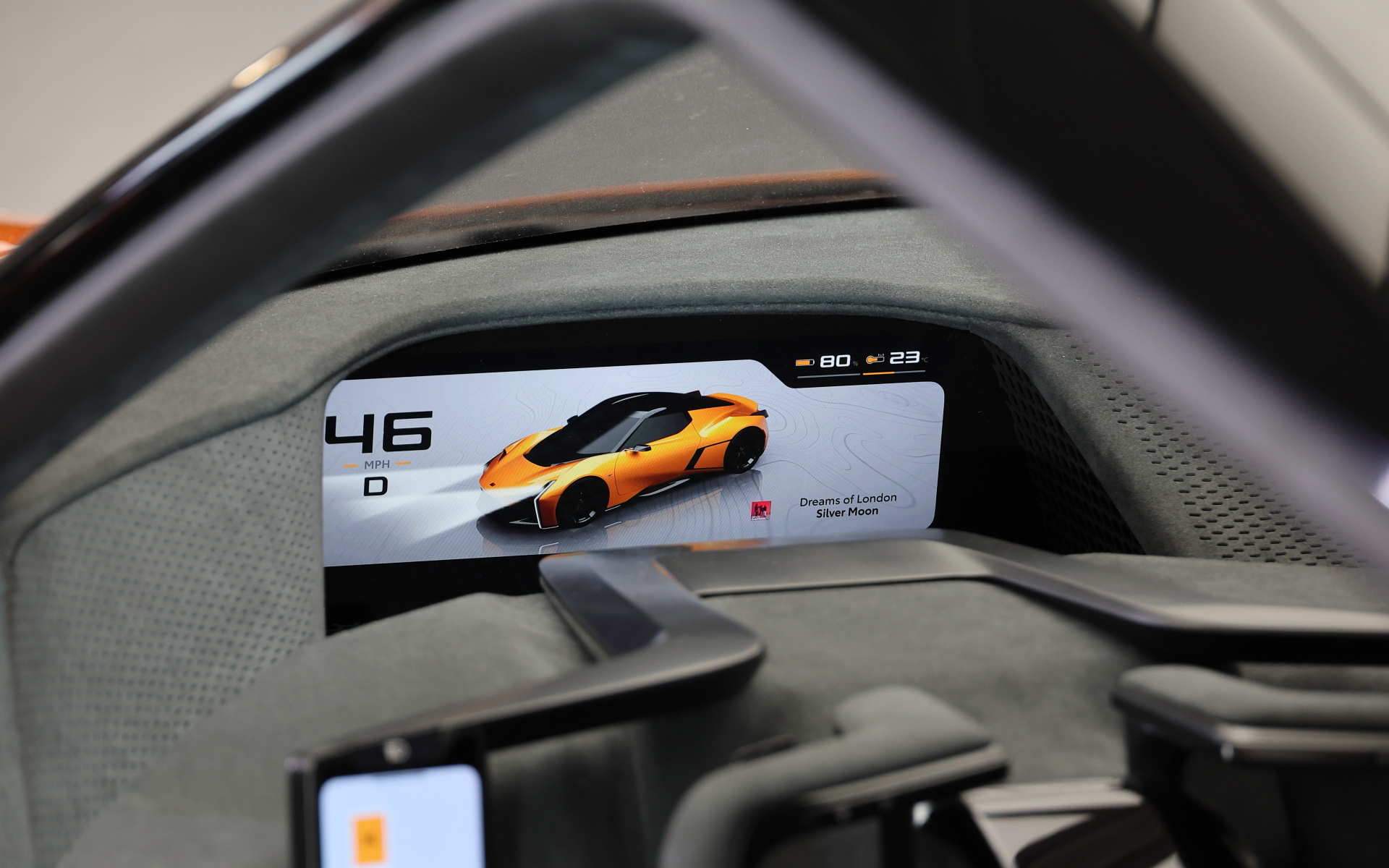 メーターパネルは速度表示やクルマの状態を示している