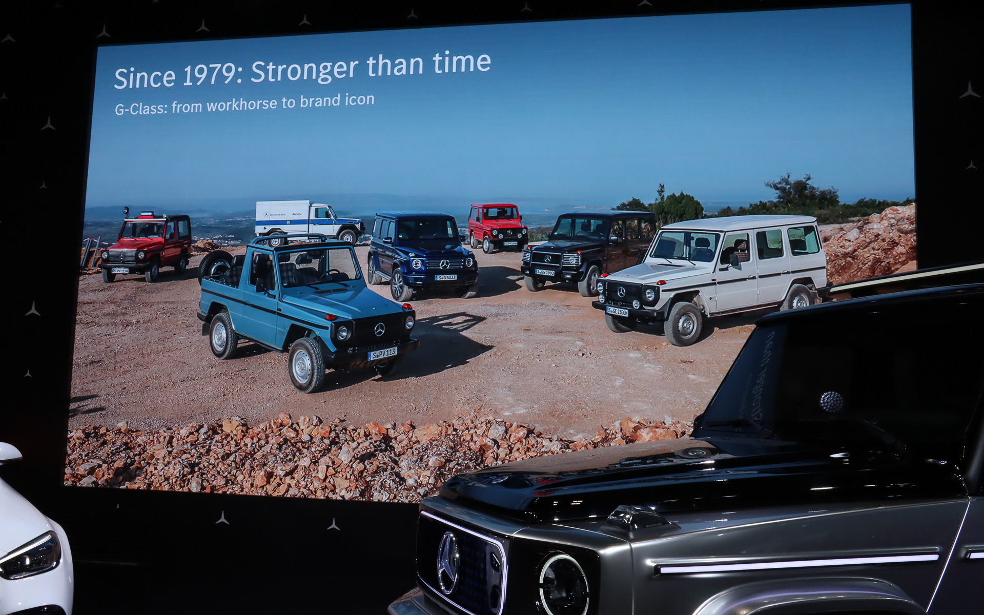 1979年に誕生したGクラスは、44年の歴史でメルセデス・ベンツのアイコン的な存在に成長。4月に累計生産台数50万台を達成した