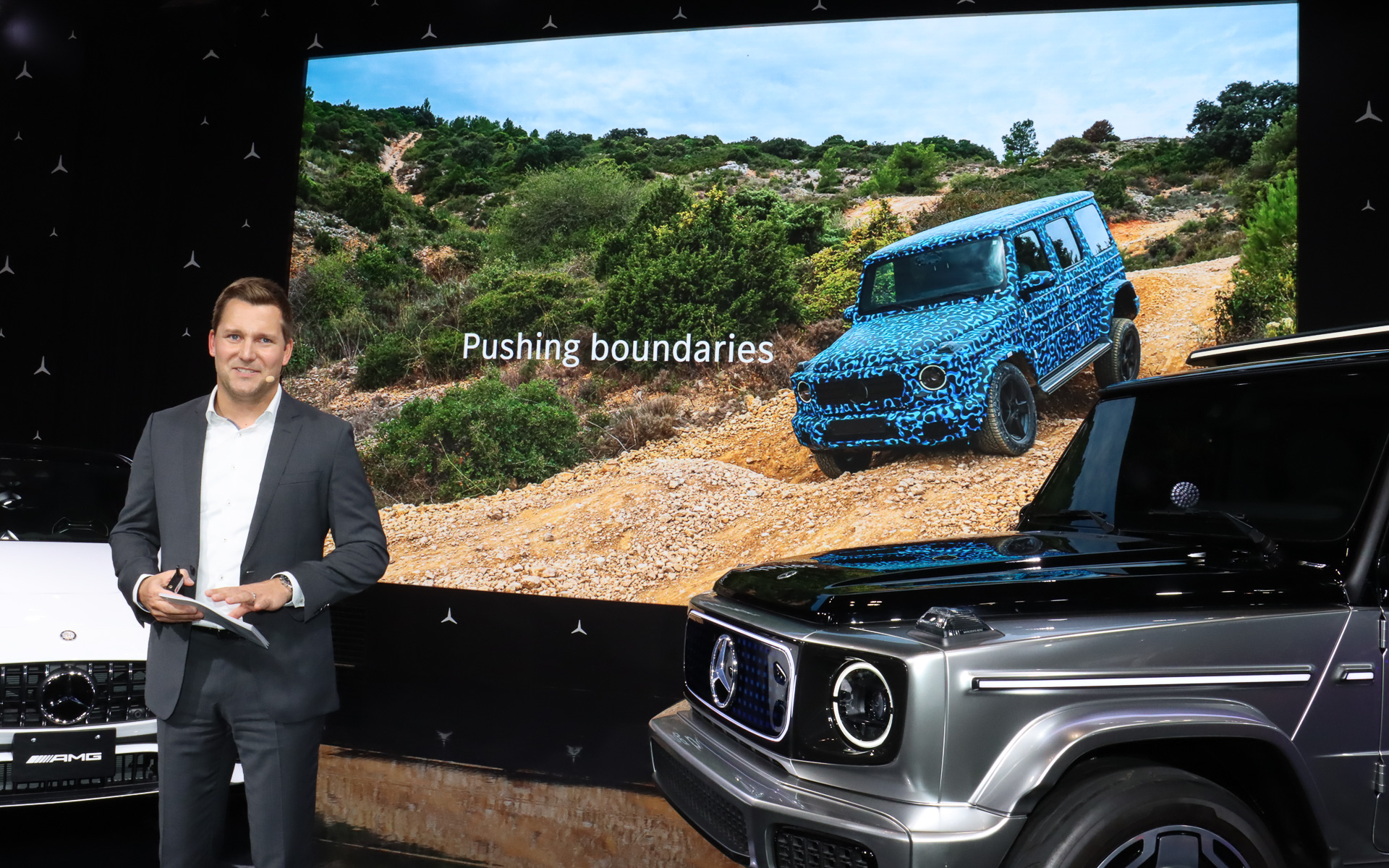 “電動化されたGクラス”は発売に向け、開発テストの最終段階で過酷なオフロード走行テストを重ねているという