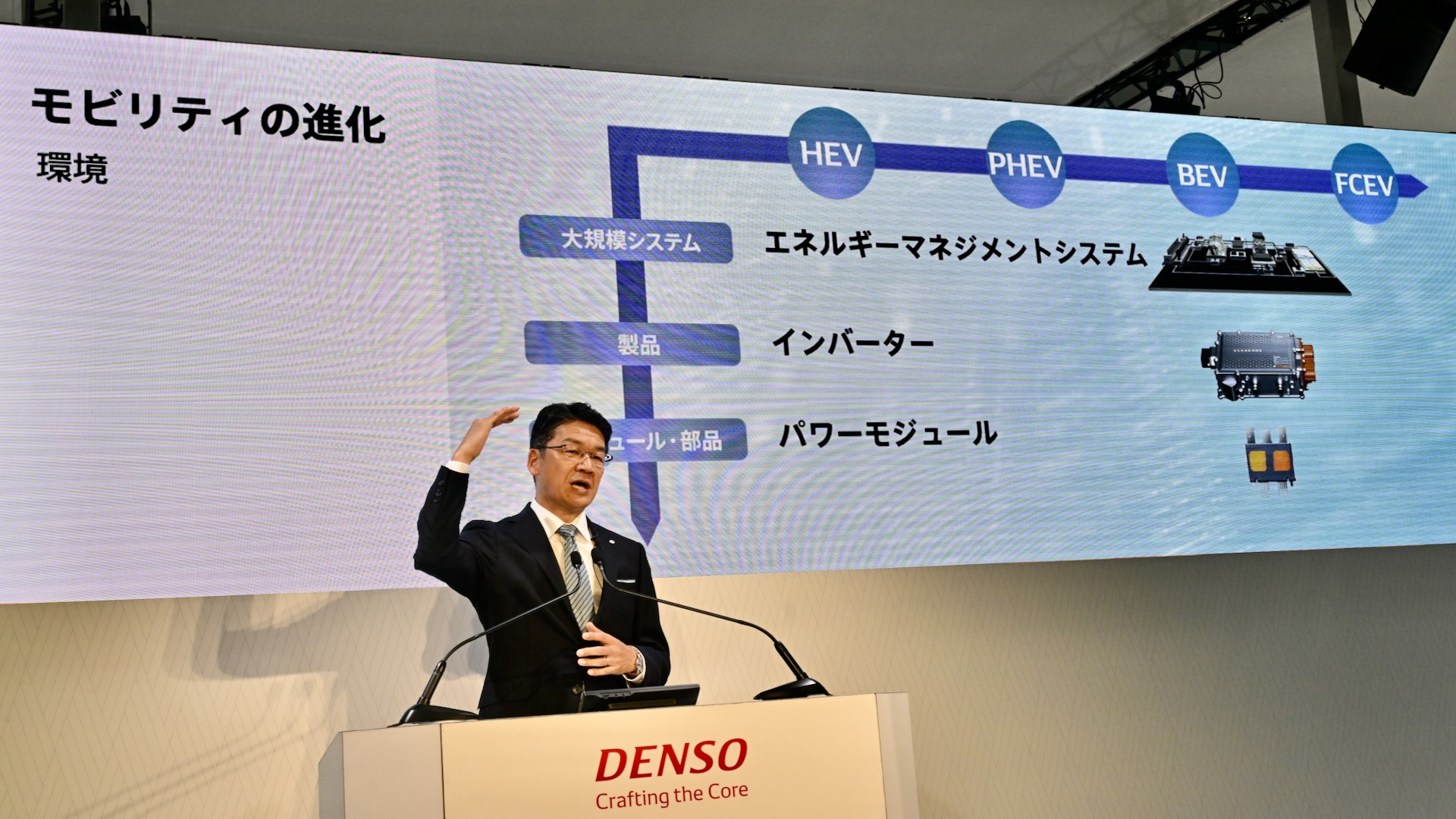 モビリティの進化について説明するスライド