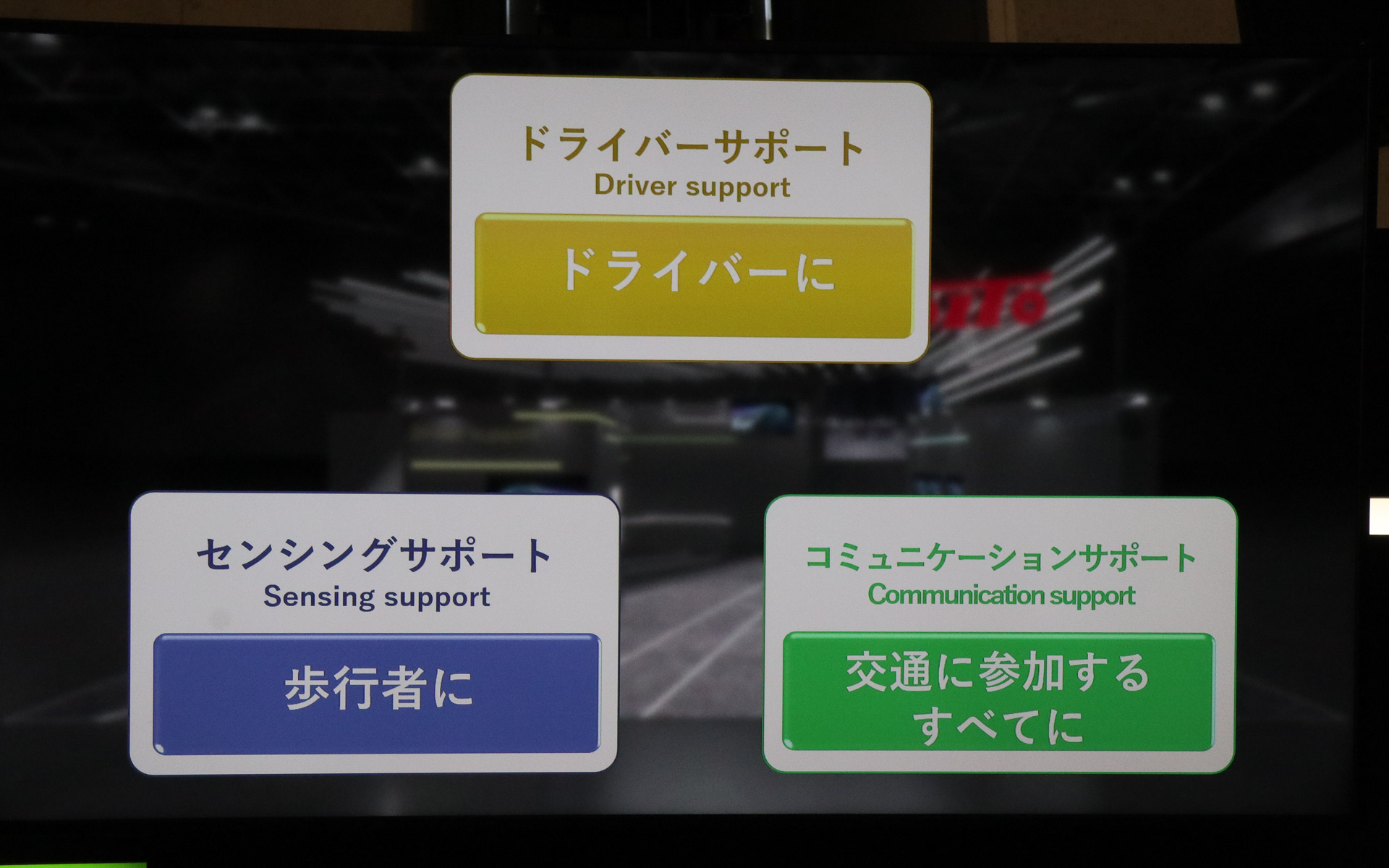 「ドライバーサポート」「センシングサポート」「コミュニケーションサポート」の3つのサポートを実現する