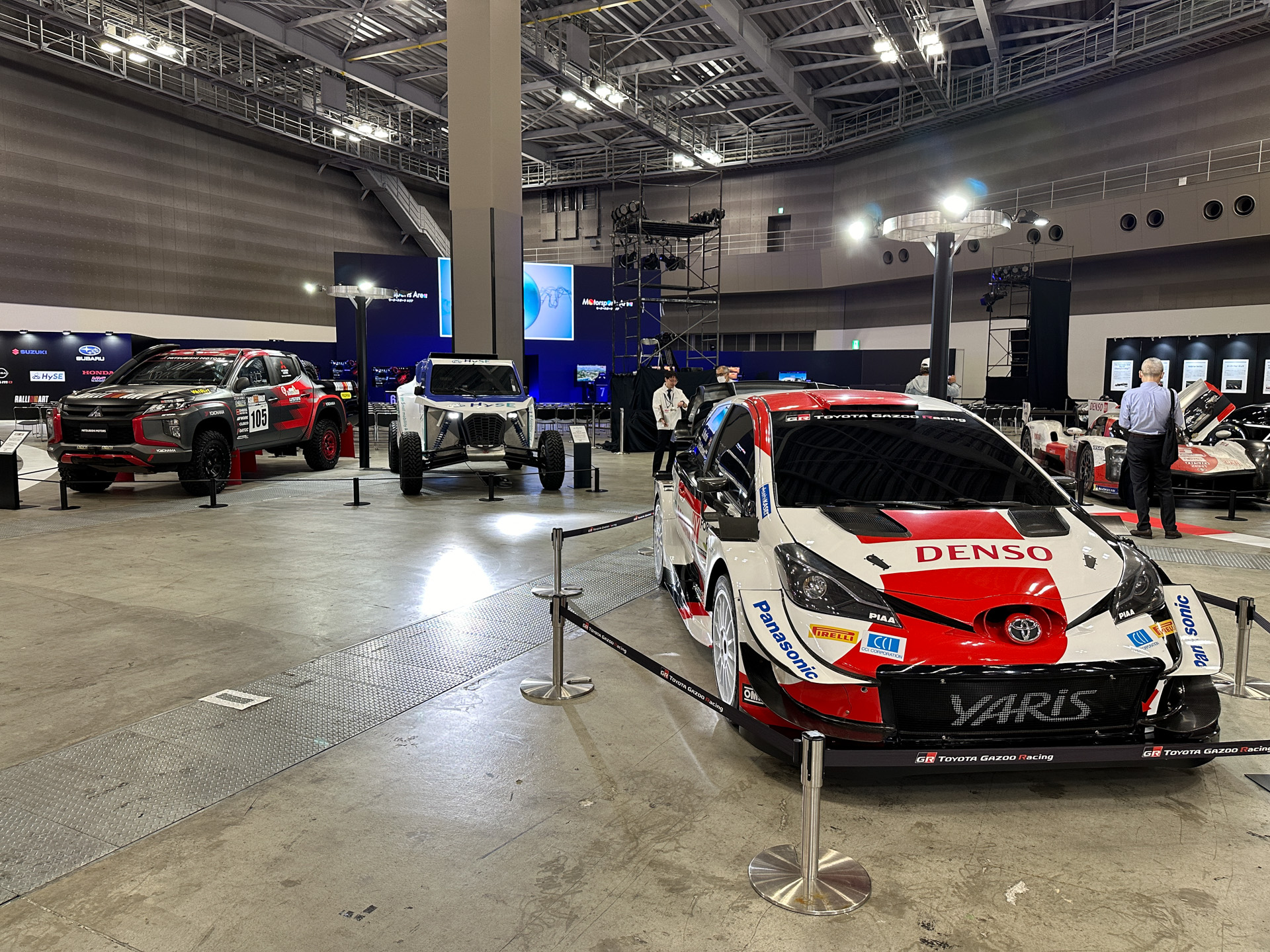 WRCに参戦するトヨタの「ヤリスWRC」2021年参戦モデルなど、ラリーマシンの展示