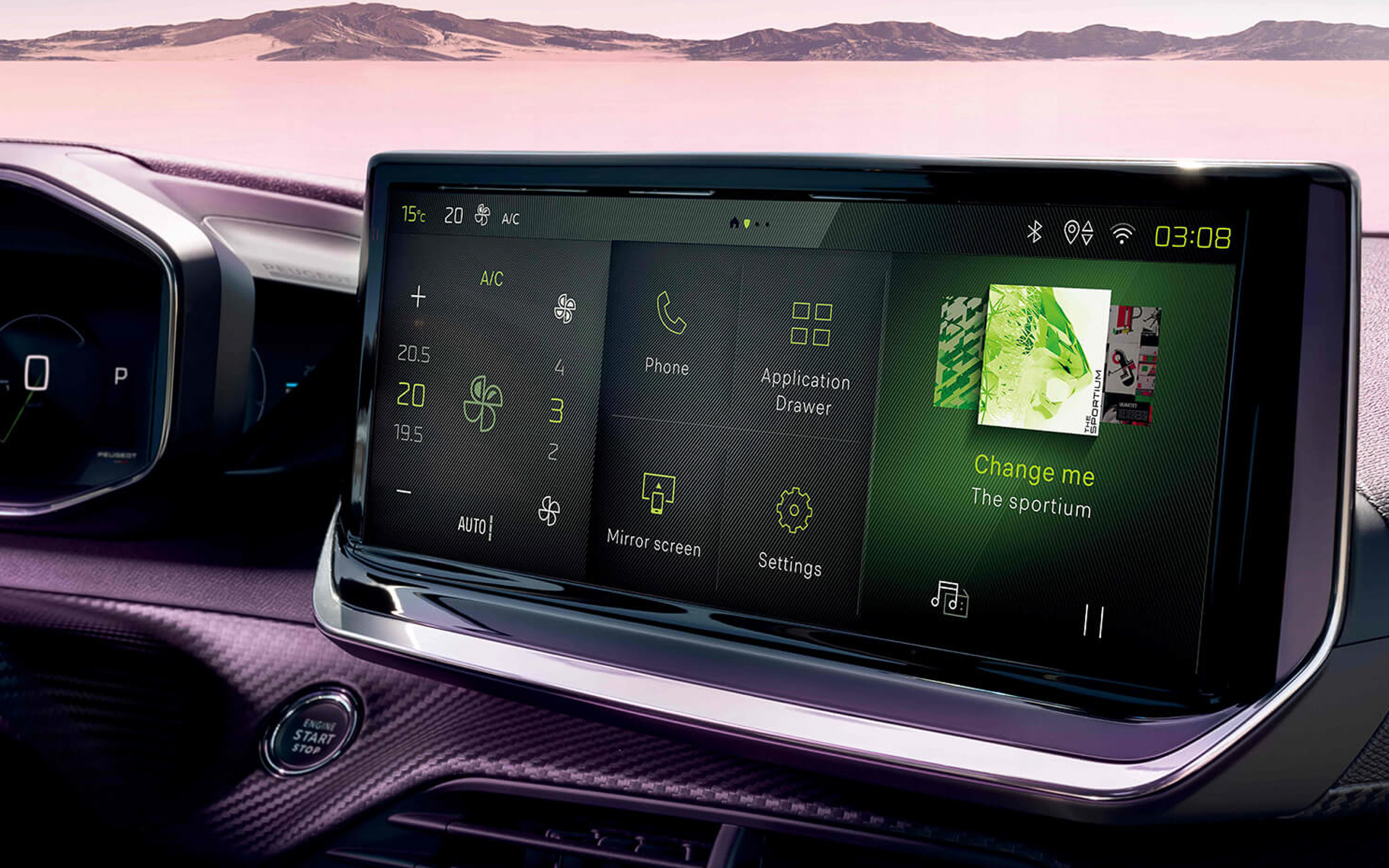 10インチの大型タッチスクリーン