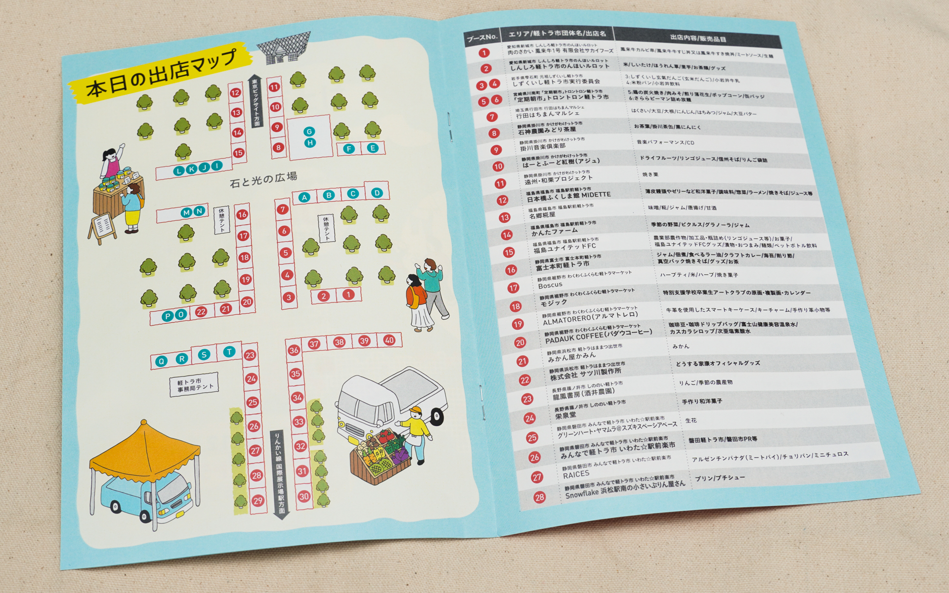 出店マップと出店者（一部）